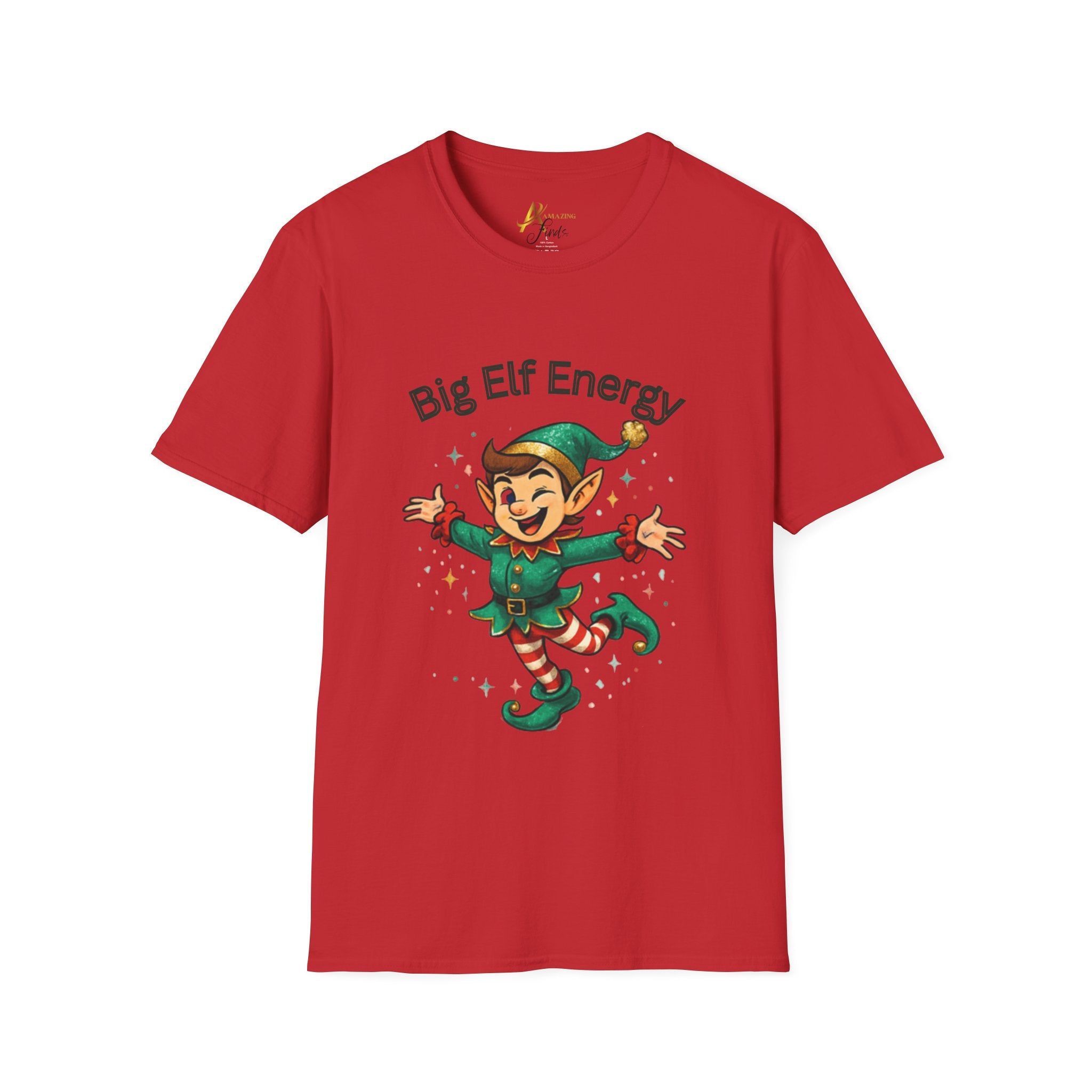 Adult Themed Big Elf  T-Shirt — 'Big Elf Energy' Christmas Attire