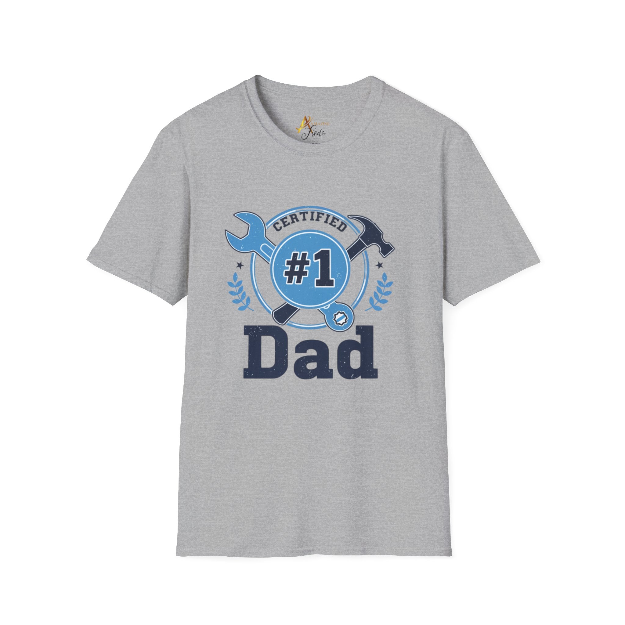 Certified #1 Dad T-Shirt — "Here's to the Best Dad Ever!" Personalized Family Message