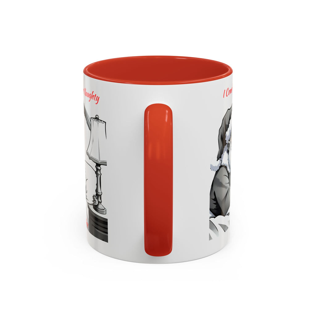 Santa Naughty Coffee Mug - "I Come When You're Naughty" Holiday Accent Mug (11/15oz)