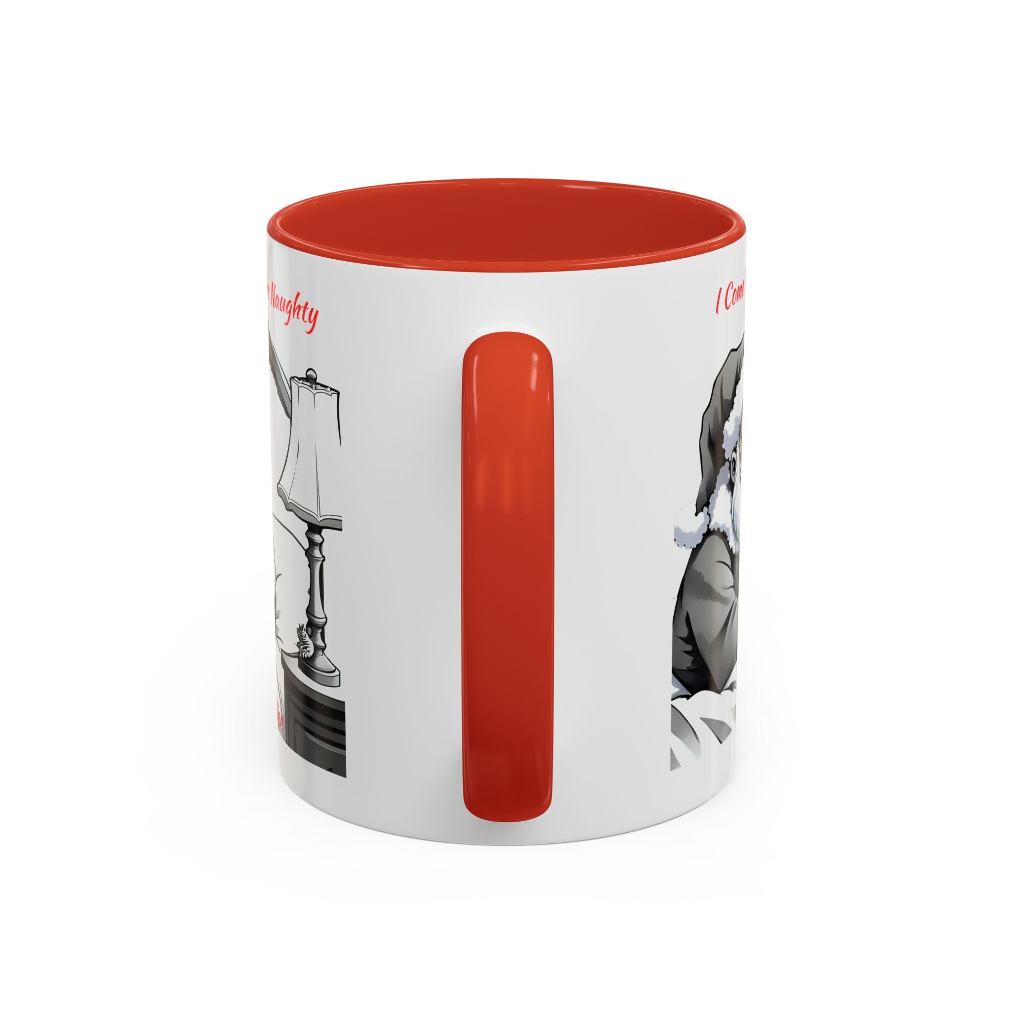 Santa Naughty Coffee Mug - "I Come When You're Naughty" Holiday Accent Mug (11/15oz)