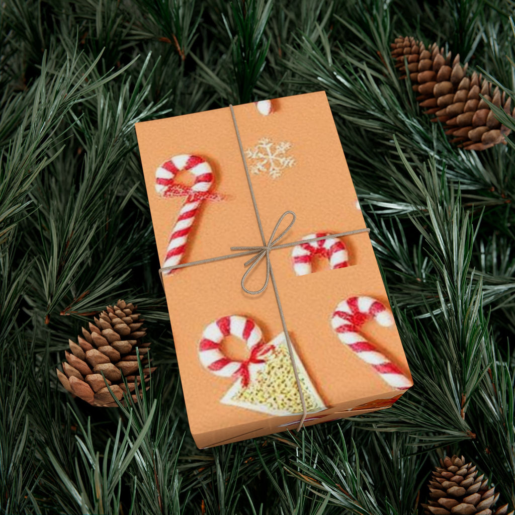 Wrapping Paper — Gingerbread & Candy Cane Holiday Gift Wrap