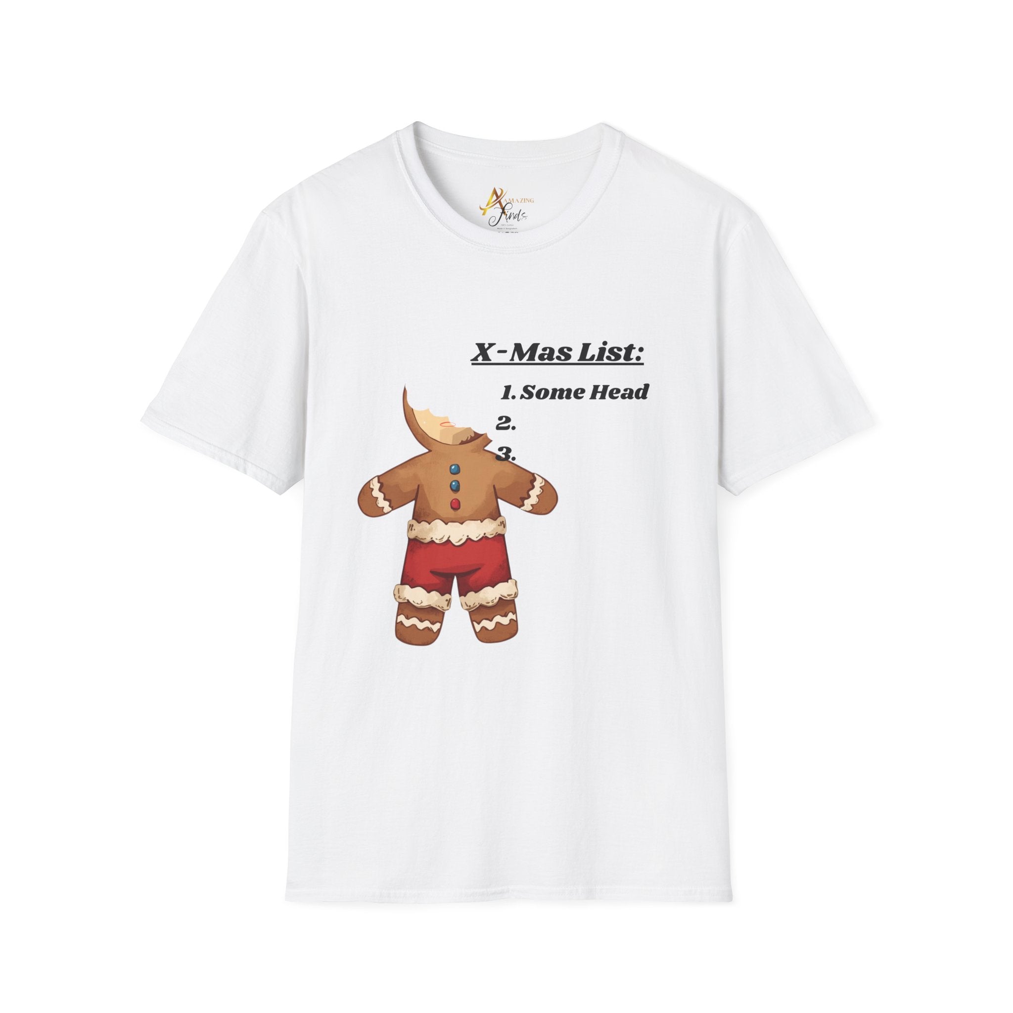 Adult Themed Gingerbread Man T-Shirt — 'All I Want For Christmas Is Some Head' Christmas Attire
