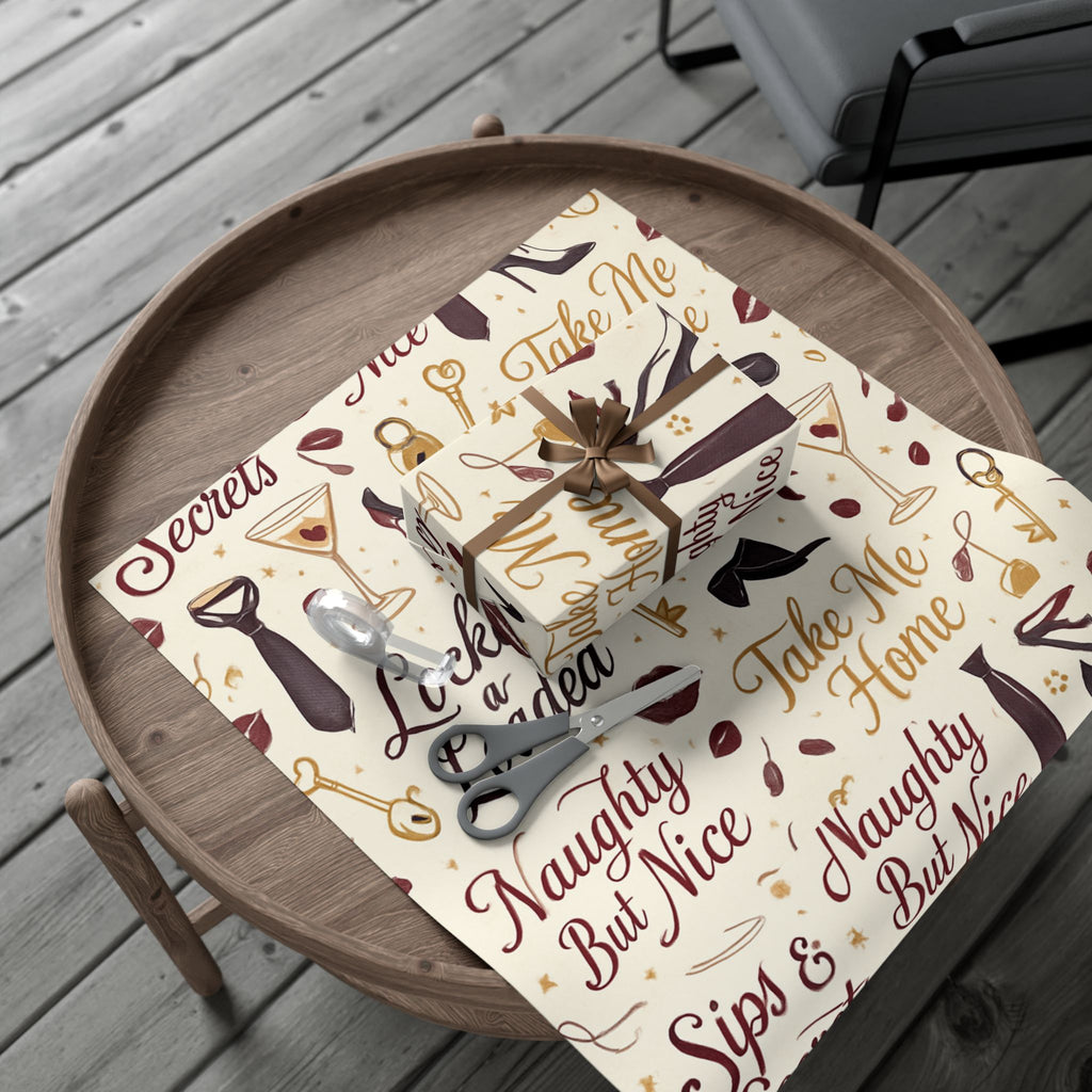 Flirty ‘Naughty But Nice’ Gift Wrap Paper - 29" x 20"