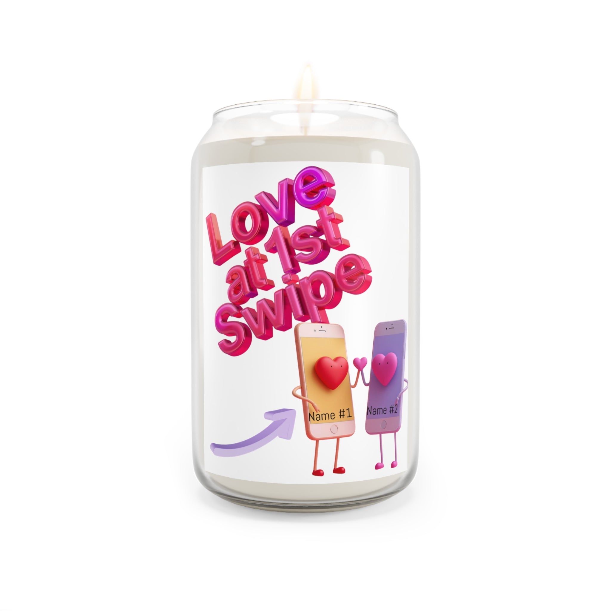 Soy Candle — “Love at First Swipe” Romantic Scented Candle (13.75oz)