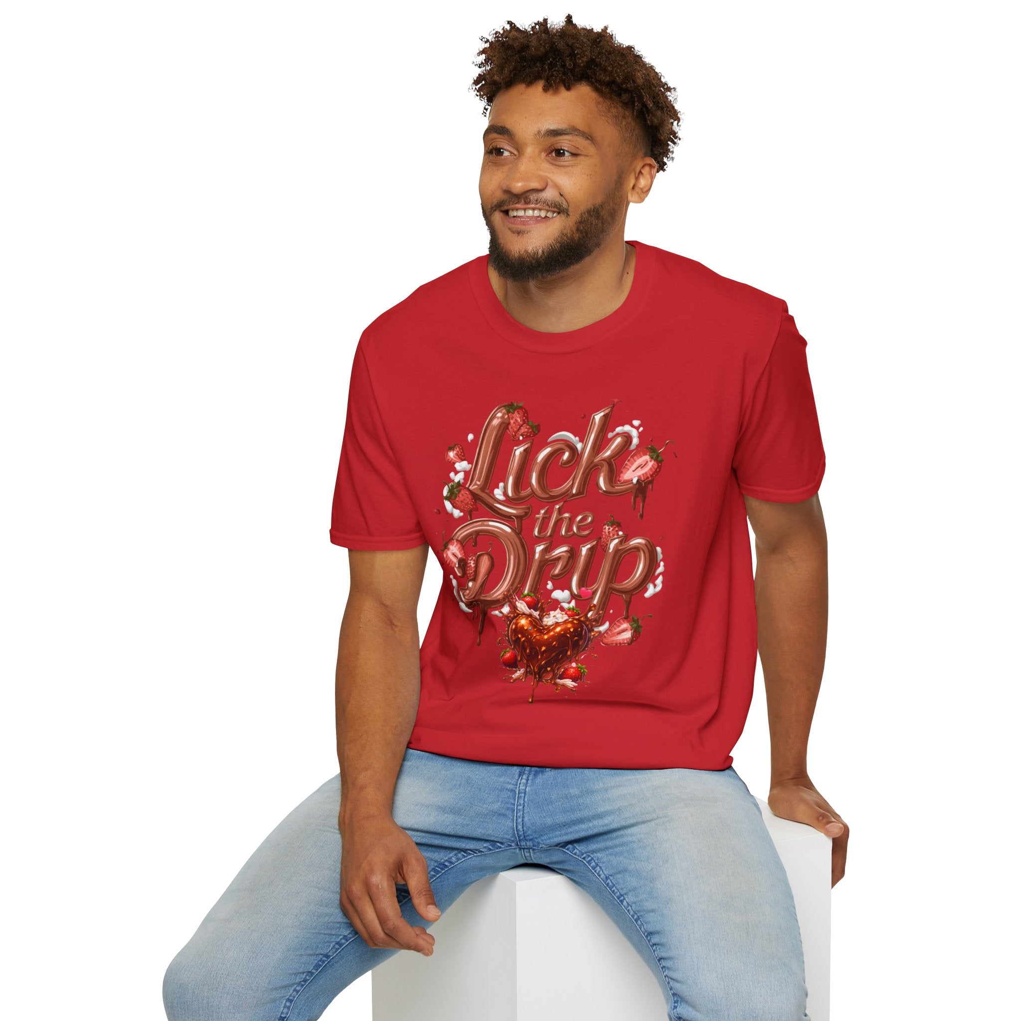 Strawberry Dripping Heart Splash T-Shirt | Valentine Shirt