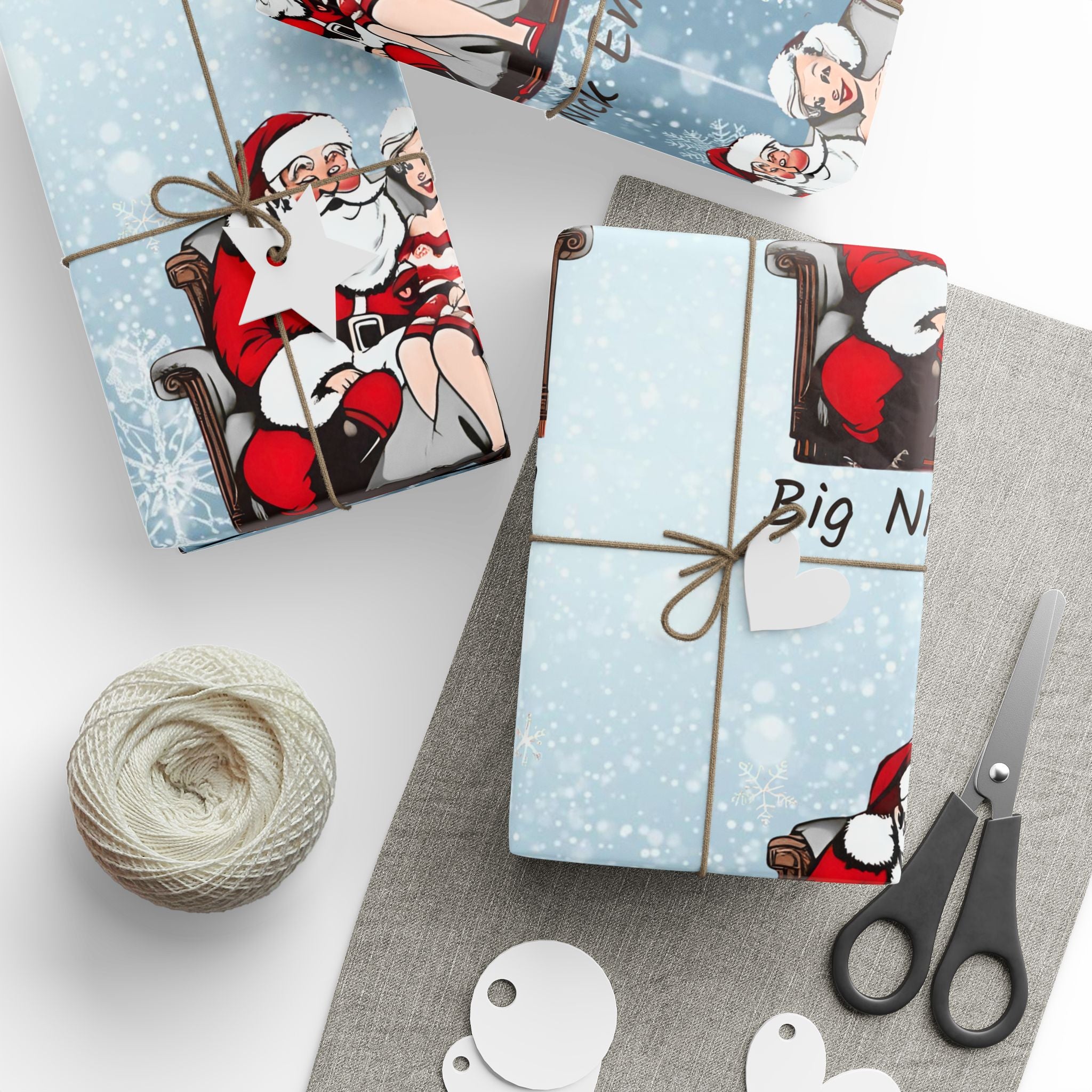 Christmas Santa Wrapping Paper Roll – 'Big Nice Energy' Holiday Gift Wrap