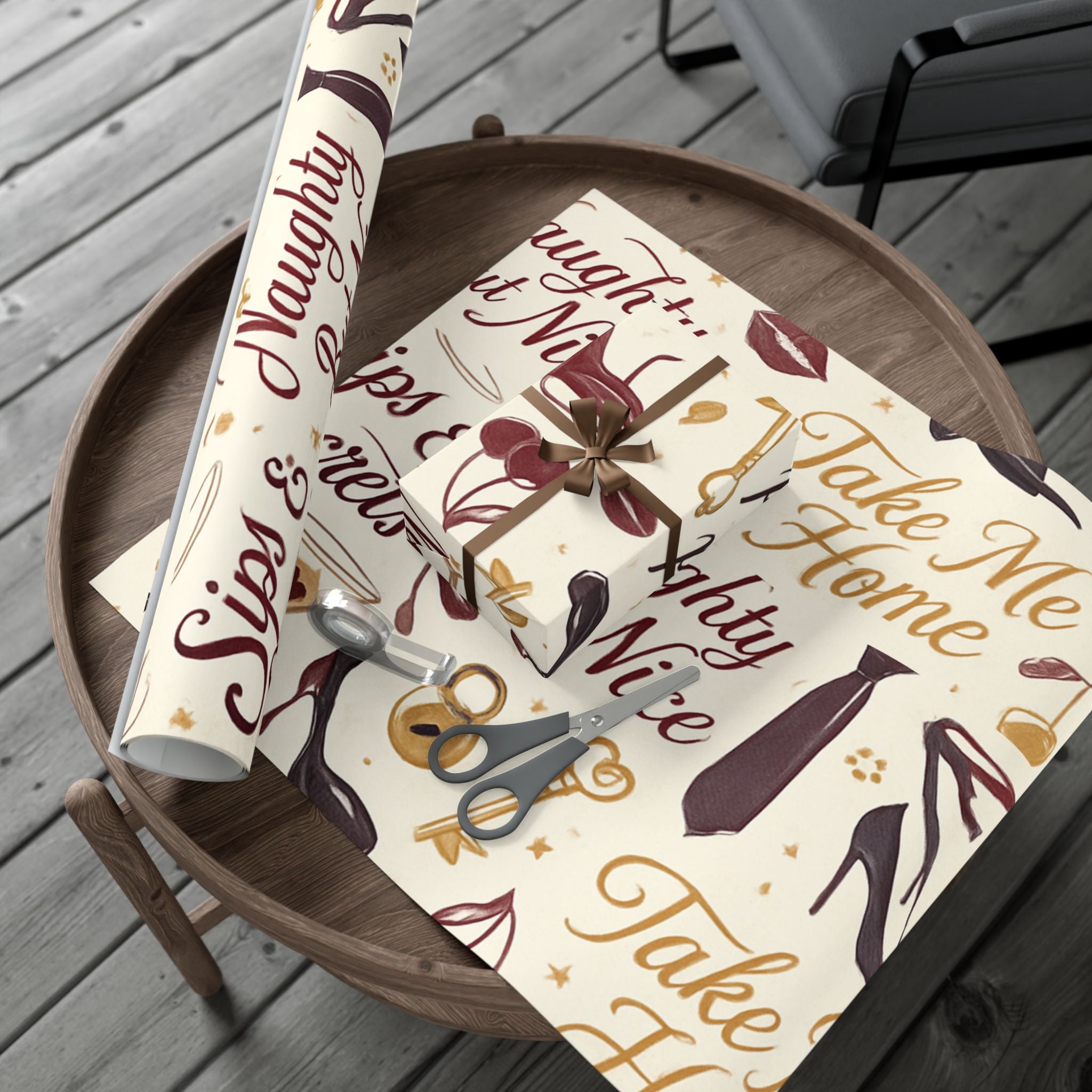 Flirty ‘Naughty But Nice’ Gift Wrap Paper 29" x 72"