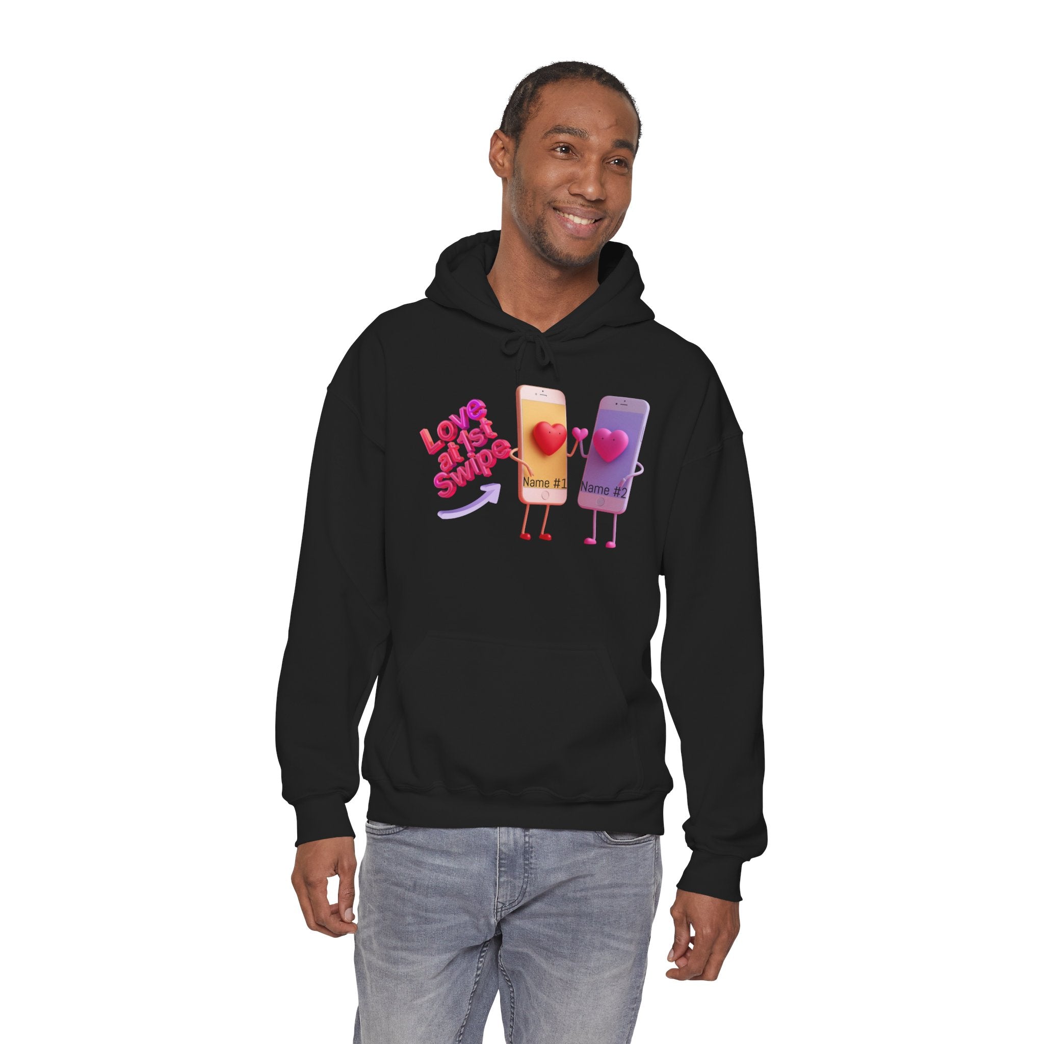 Love at First Swipe Hoodie Personalized Valentine
