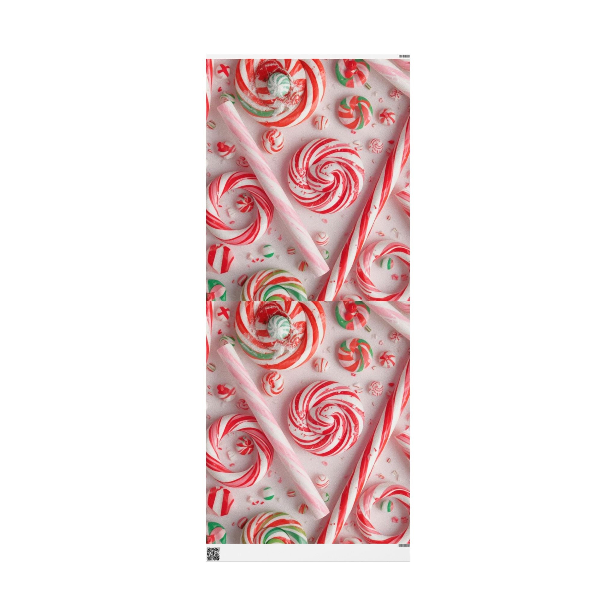 Candy Cane Swirl Wrapping Paper Roll — Festive Red & White Holiday Gift Wrap