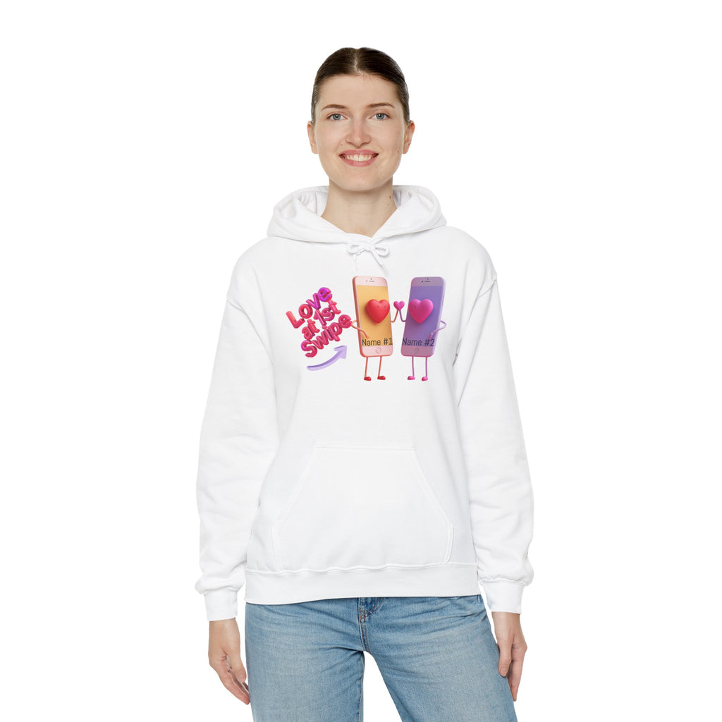 Love at First Swipe Hoodie Personalized Valentine