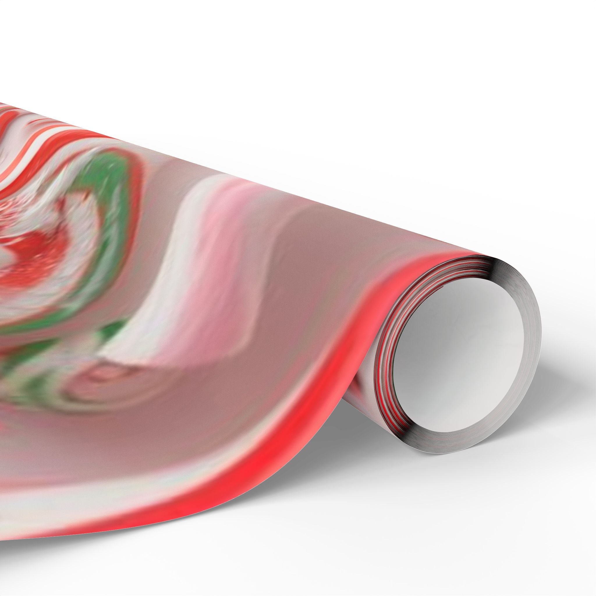 Candy Cane Swirl Wrapping Paper Roll — Festive Red & White Holiday Gift Wrap