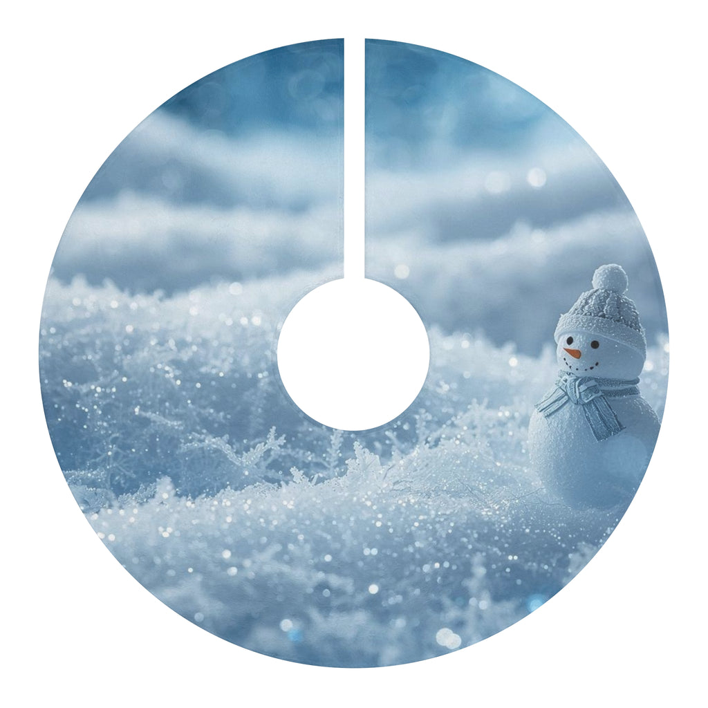 Snowy Snowman Christmas Tree Skirt — Winter Wonderland Holiday Tree Skirt