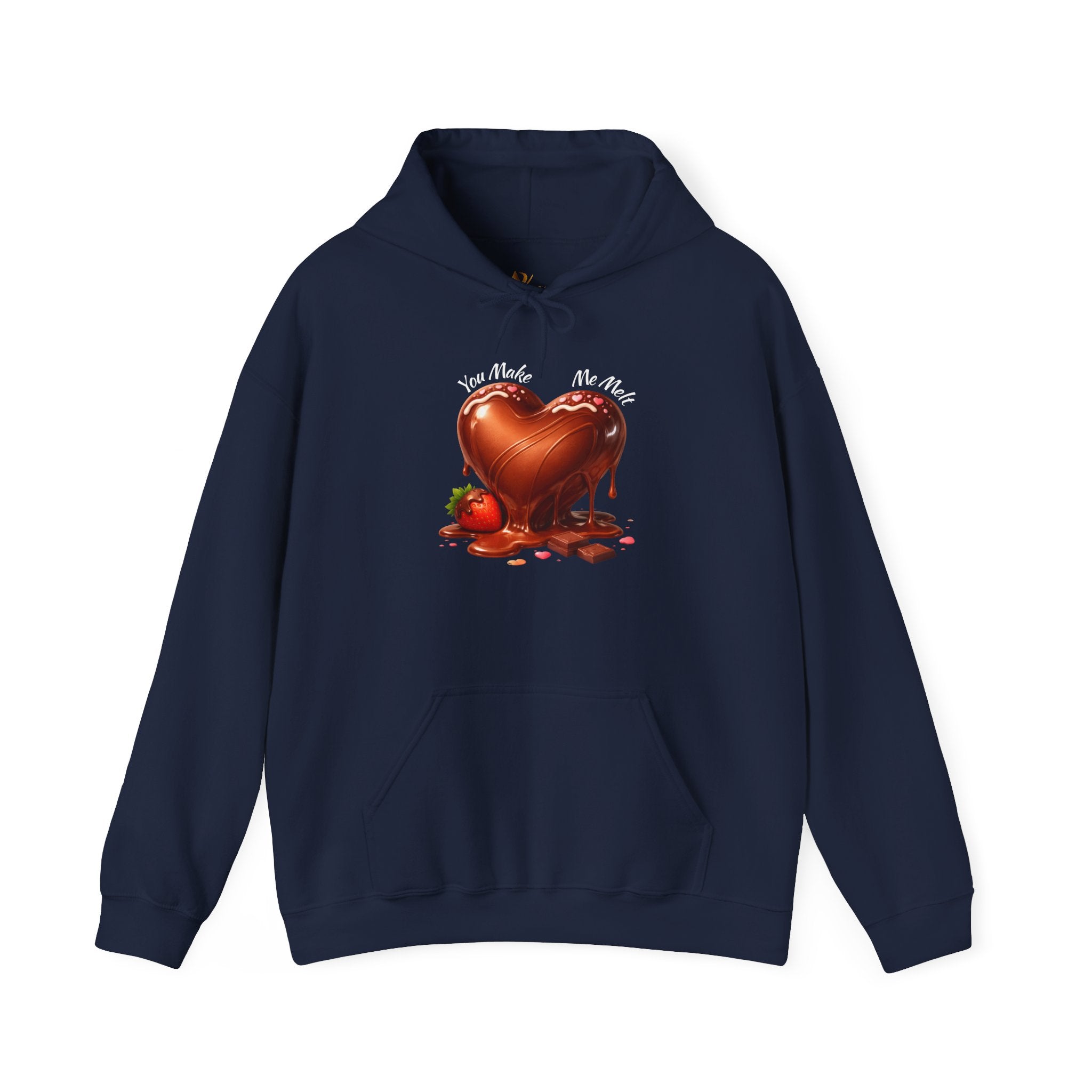 Chocolate-Dipped Heart Hoodie — Romantic Strawberry Valentine Sweatshirt