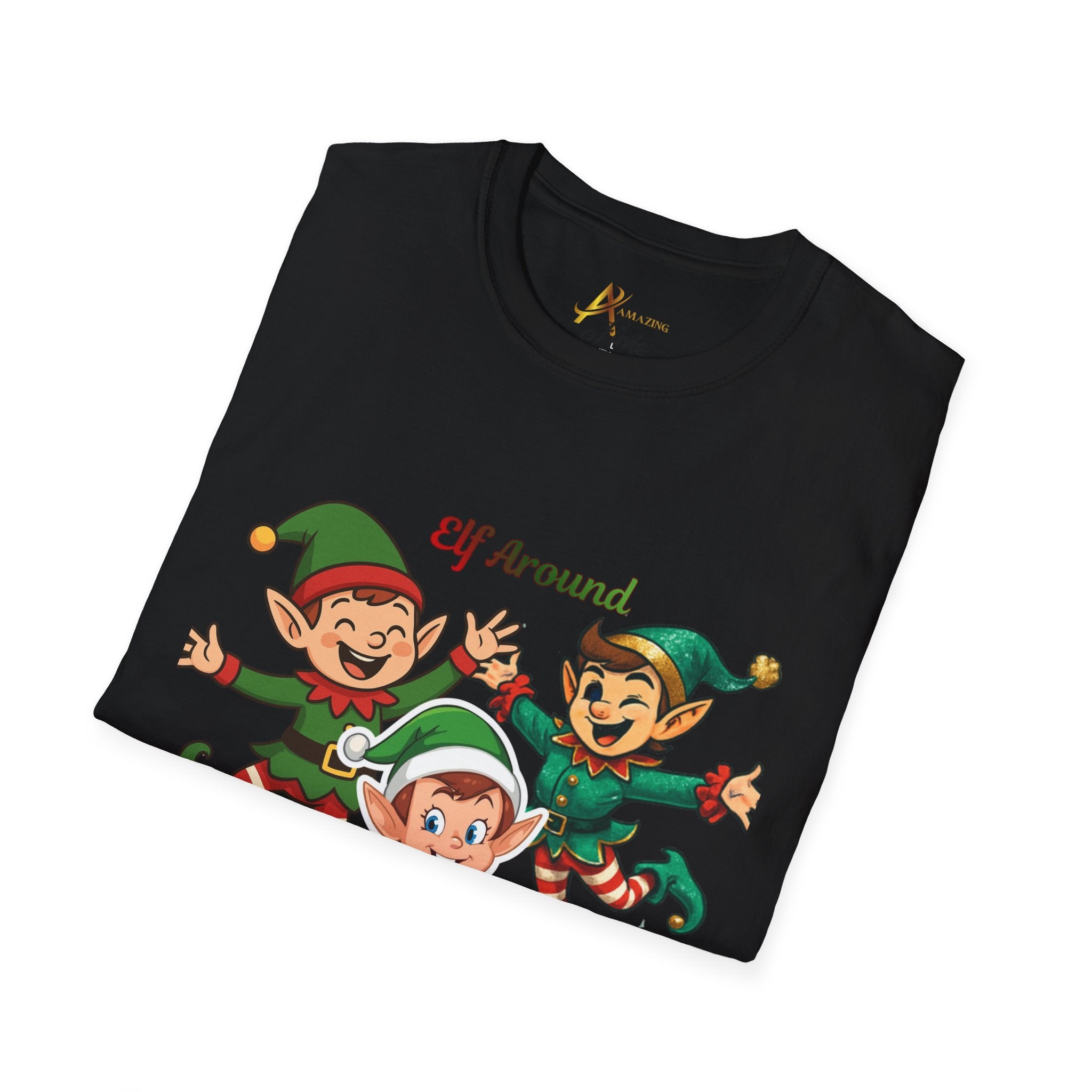 Adult Themed Elf Around T-Shirt — 'Elf Around and Find Out' Christmas Attire