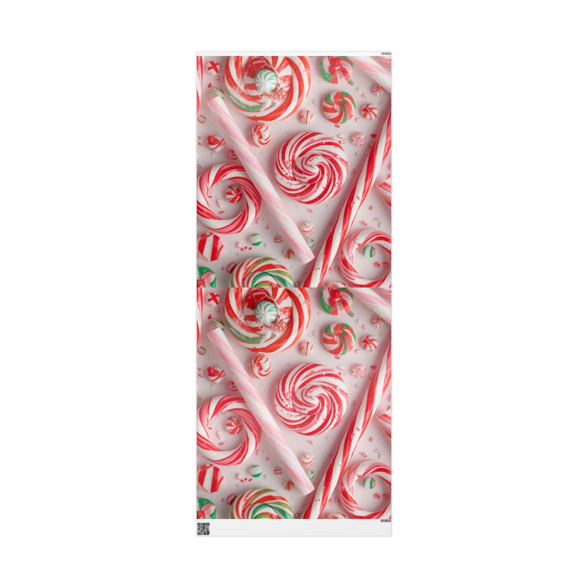 Candy Cane Swirl Wrapping Paper Roll — Festive Red & White Holiday Gift Wrap