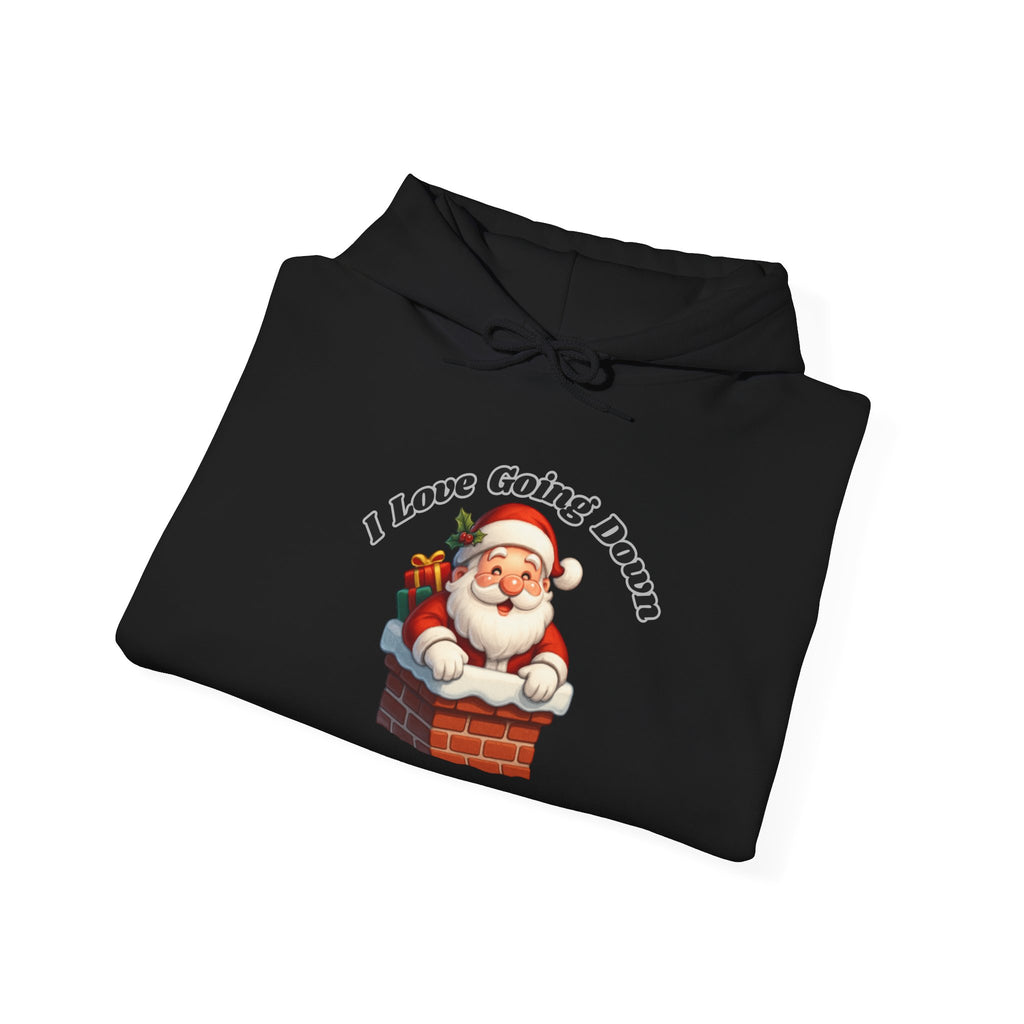 Adult Themed Santa Chimney Hoodie - 'I Love Going Down' Christmas Attire