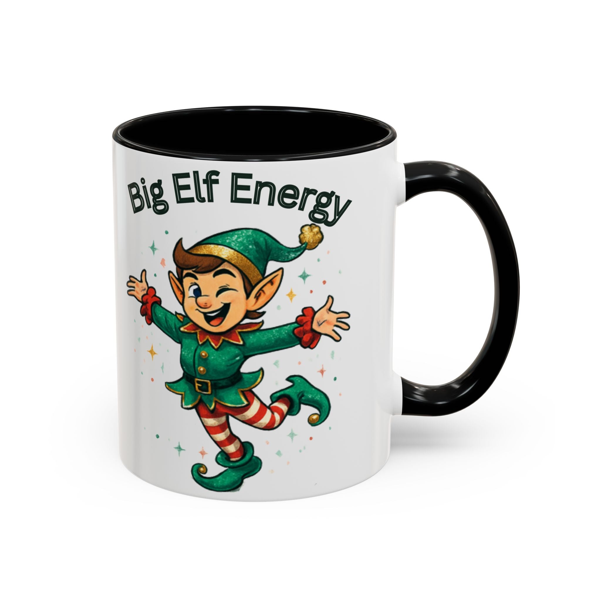 Big Elf Energy Coffee Mug — Holiday Christmas Elf Accent Mug (11/15oz)
