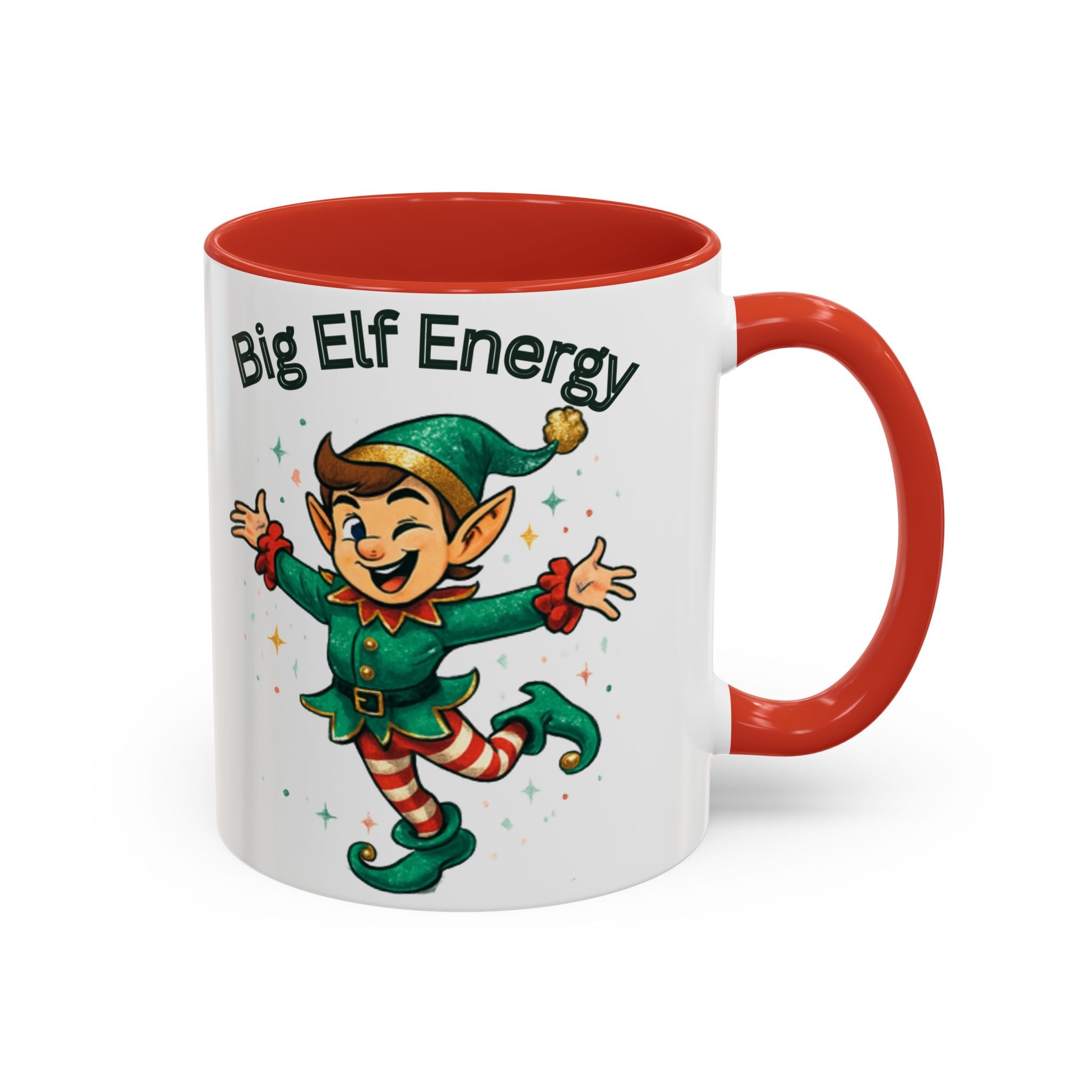 Big Elf Energy Coffee Mug — Holiday Christmas Elf Accent Mug (11/15oz)