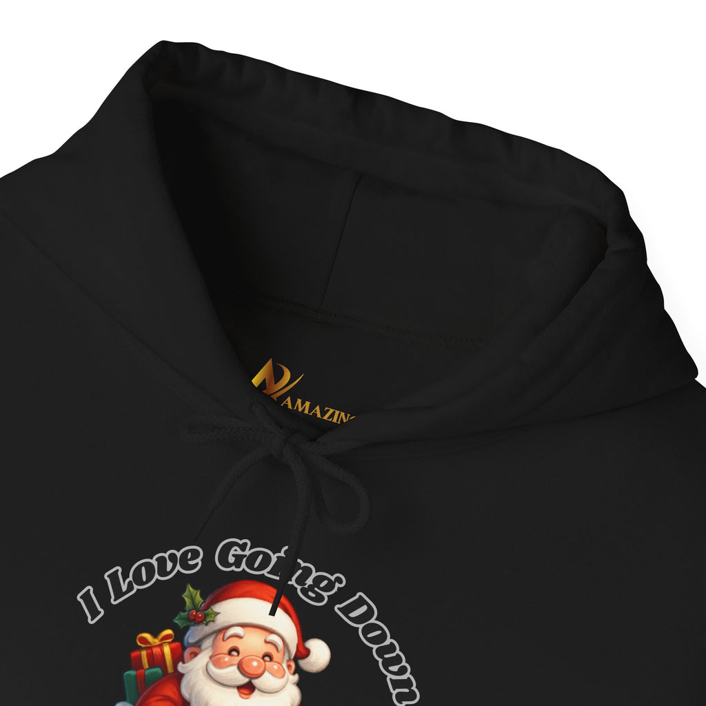 Adult Themed Santa Chimney Hoodie - 'I Love Going Down' Christmas Attire