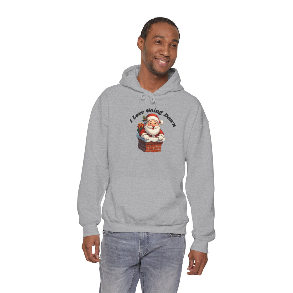 Adult Themed Santa Chimney Hoodie - 'I Love Going Down' Christmas Attire
