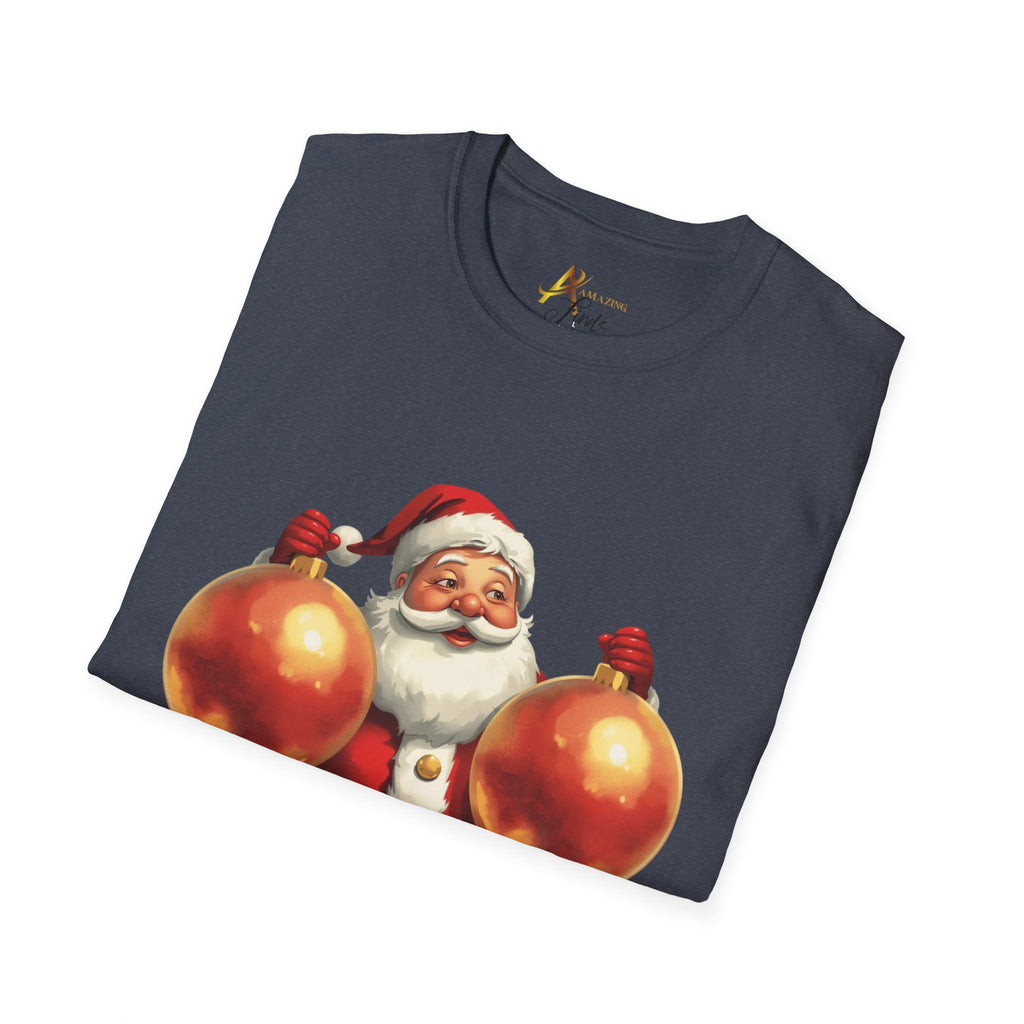 Adult Themed Ornaments Santa T-Shirt – ‘Balls Deep Into Christmas’ Christmas Attire