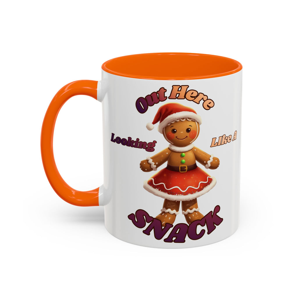 Festive Gingerbread Holiday Gift (11/15 oz) - 'Out Here Looking Like A Snack' Coffee Mug