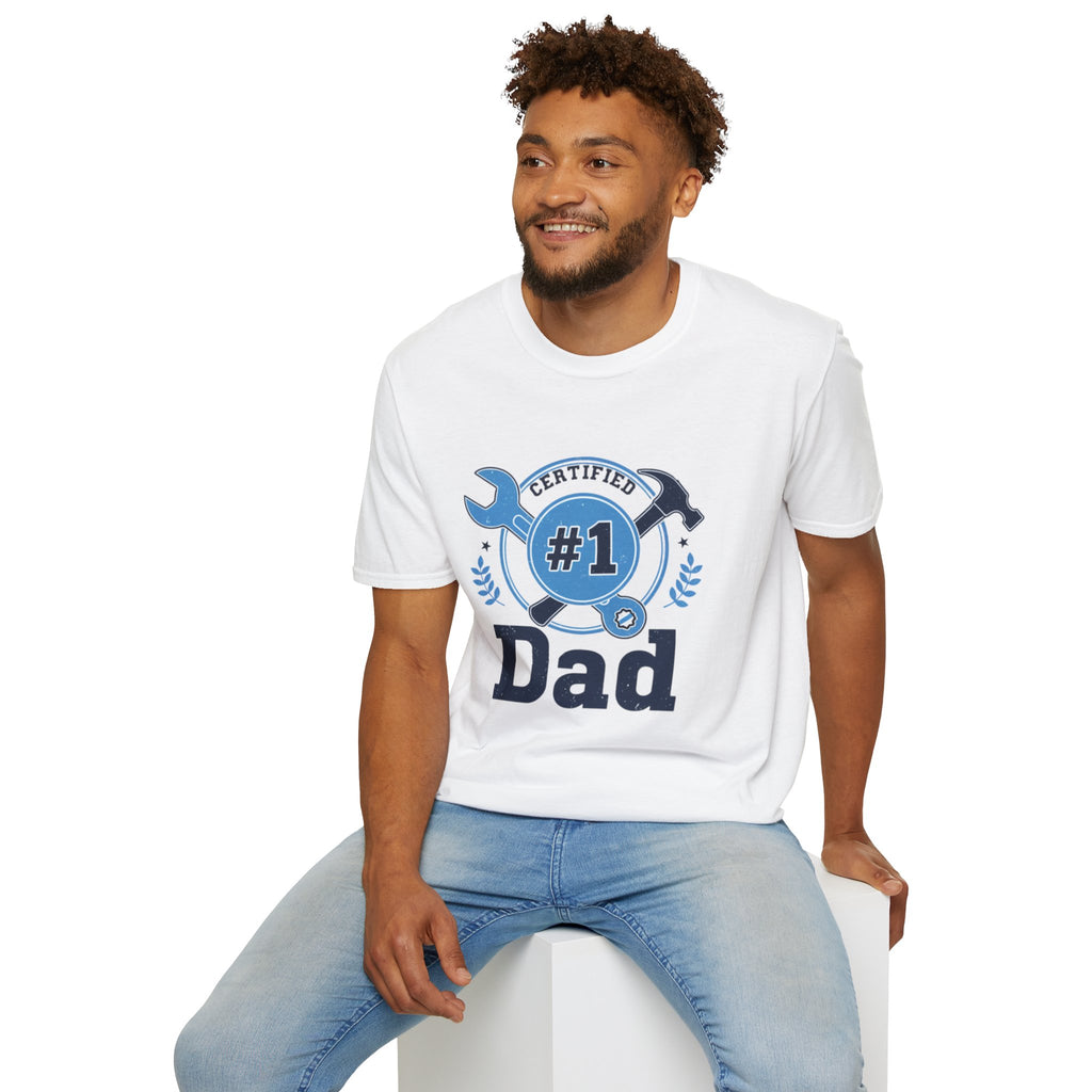 Certified #1 Dad T-Shirt — "Here's to the Best Dad Ever!" Personalized Family Message