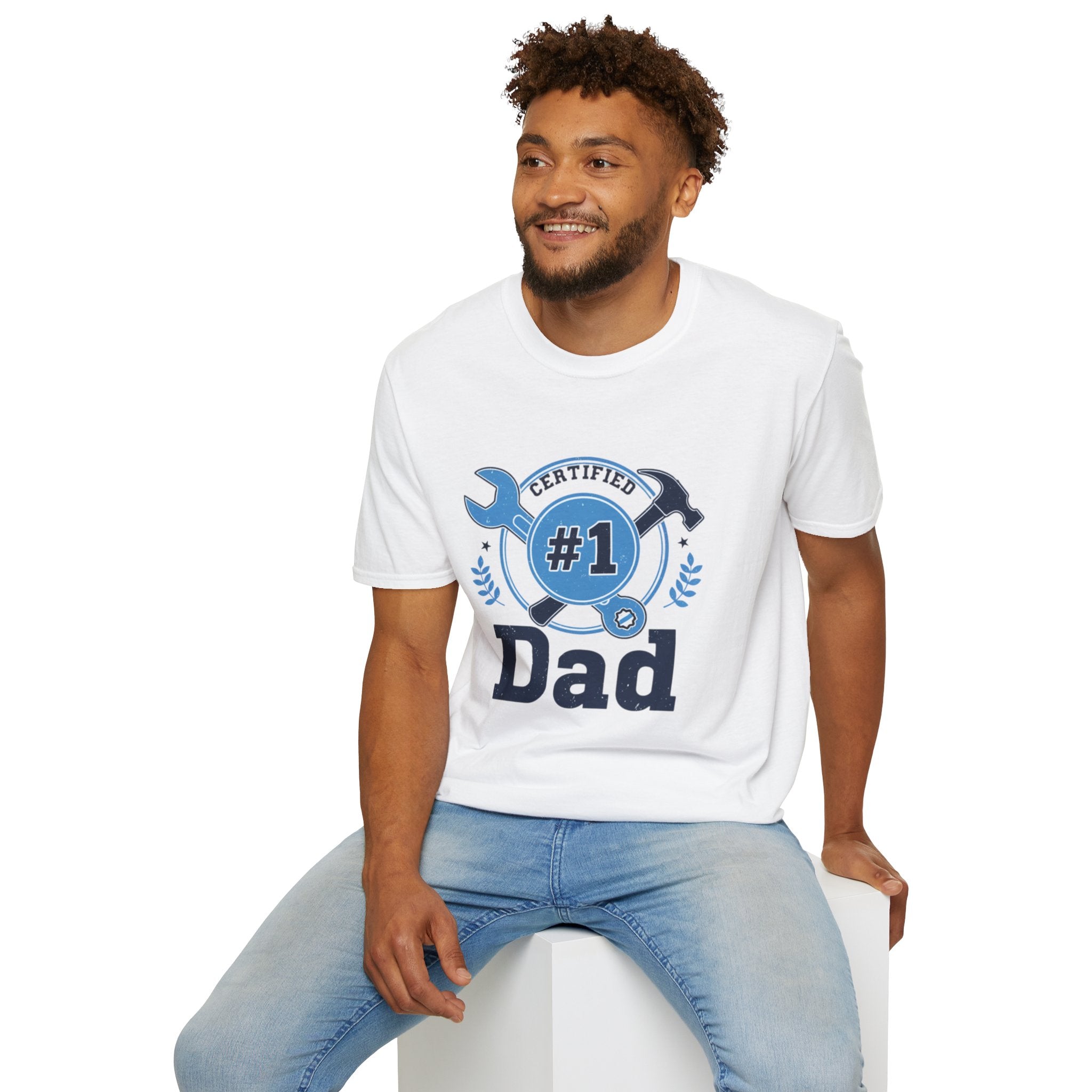 Certified #1 Dad T-Shirt — "Here's to the Best Dad Ever!" Personalized Family Message