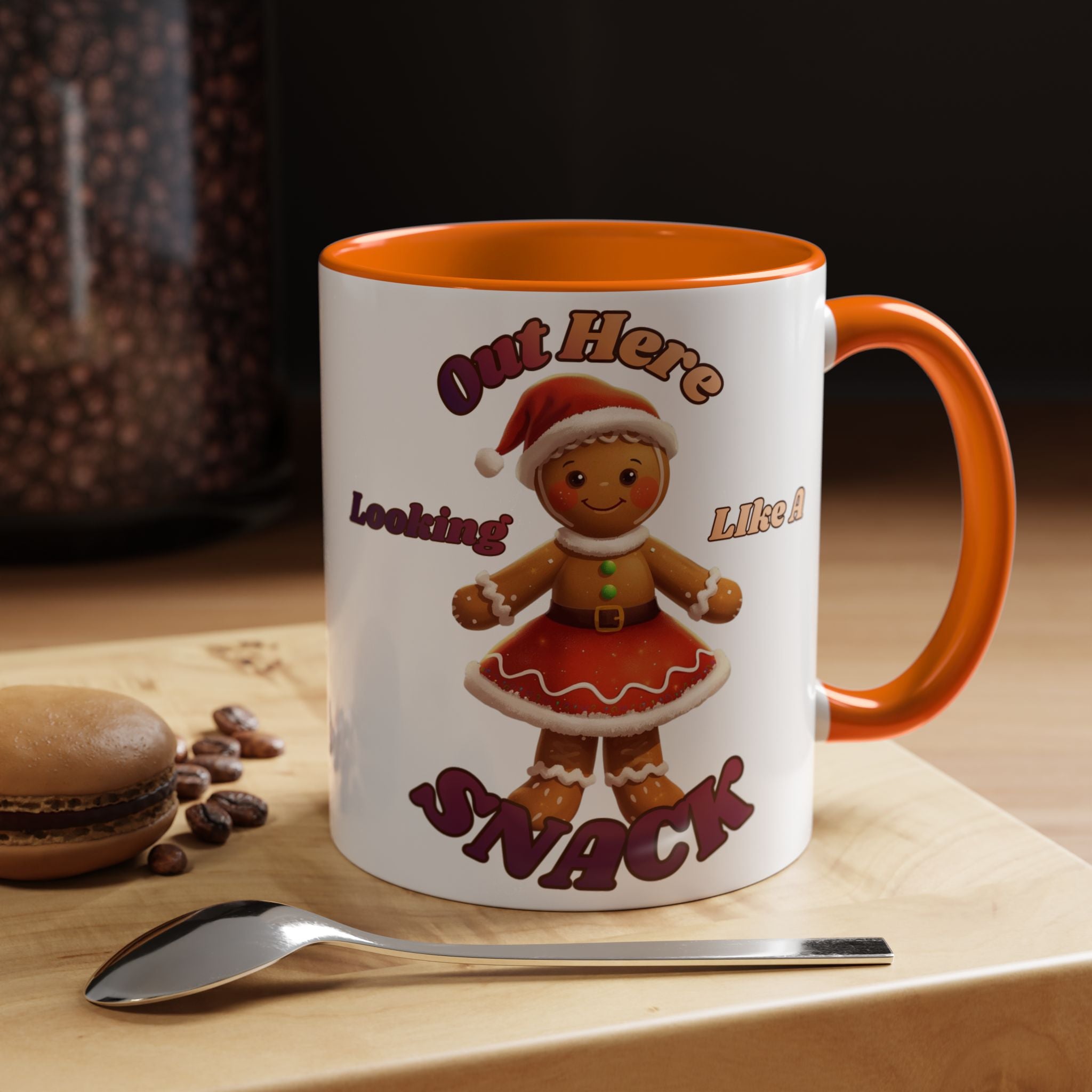 Festive Gingerbread Holiday Gift (11/15 oz) - 'Out Here Looking Like A Snack' Coffee Mug