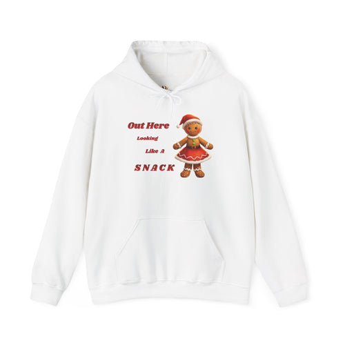 Adult Themed Gingerbread Woman Hoodie - 'Out Here Looking Like a Snack' Christmas Attire