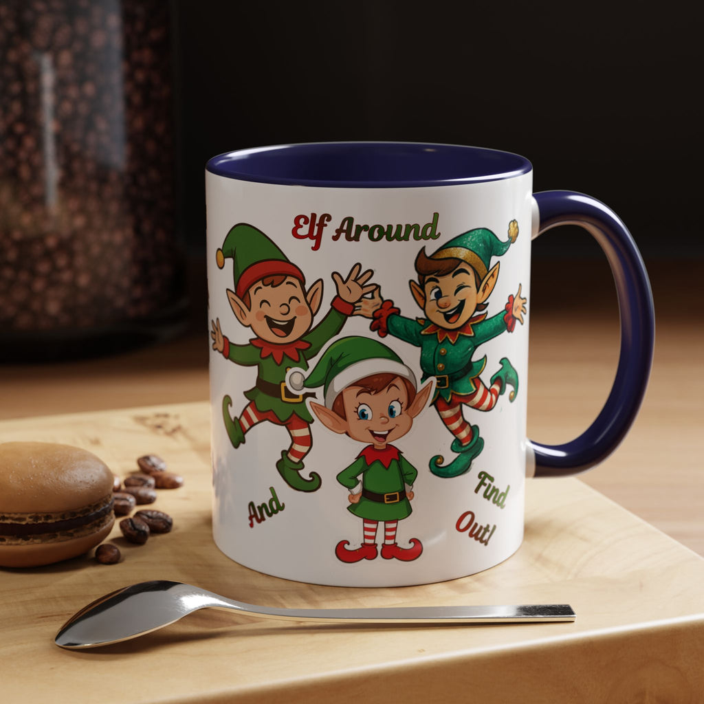 Funny Christmas Elf Holiday Mug (11/15oz) - 'Elf Around and Find Out' Christmas Mug