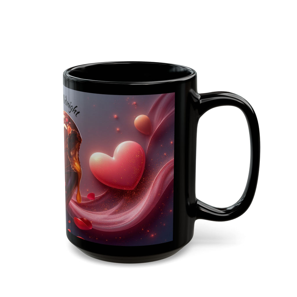 Chocolate Heart Illustration Mug | Black Ceramic Coffee Mug (11oz, 15oz)
