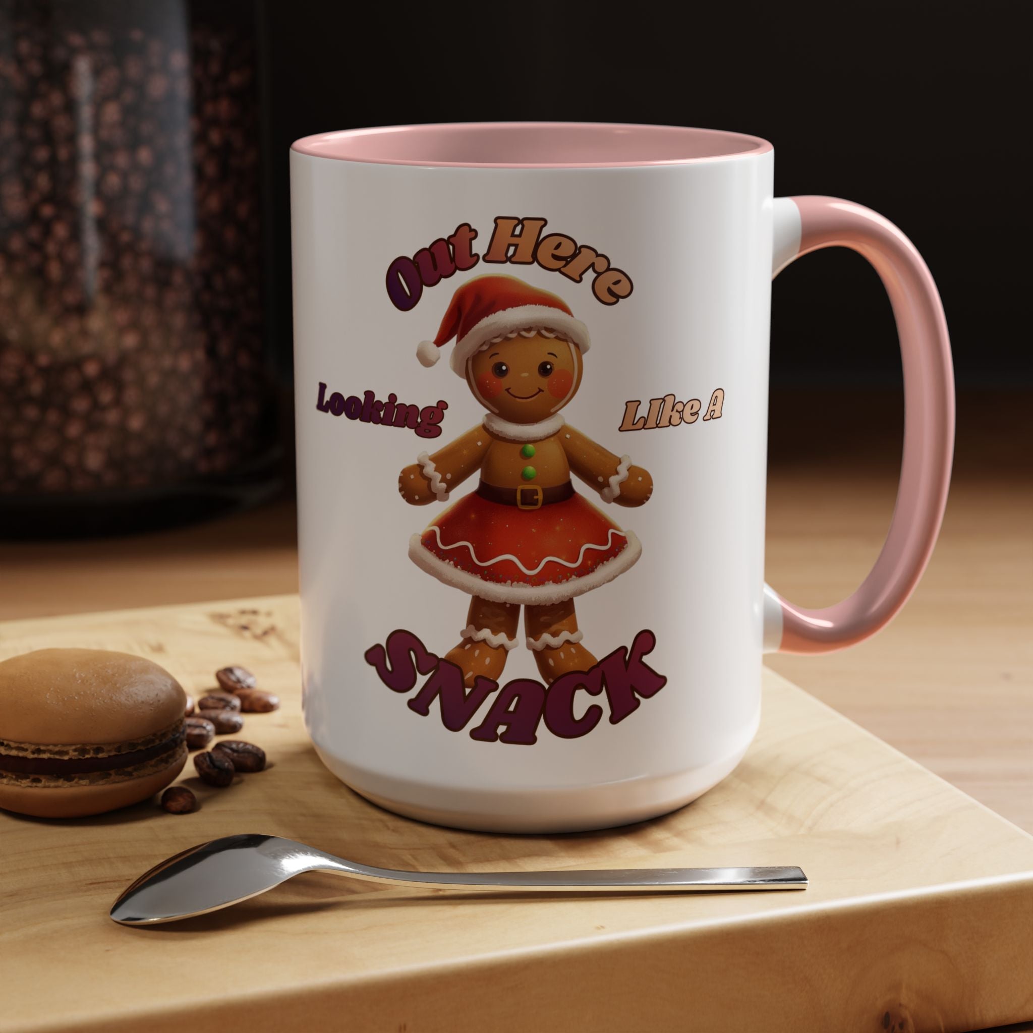 Festive Gingerbread Holiday Gift (11/15 oz) - 'Out Here Looking Like A Snack' Coffee Mug