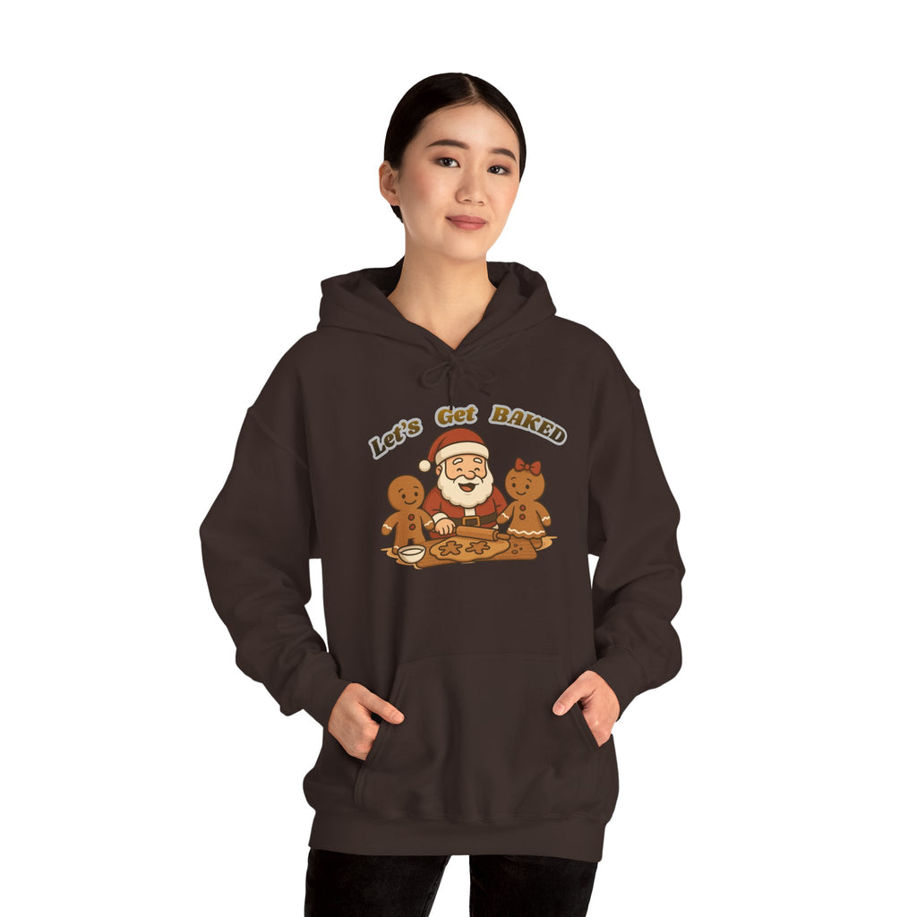 Adult Themed Santa Baking Hoodie — 'Let’s Get Baked' Christmas Attire