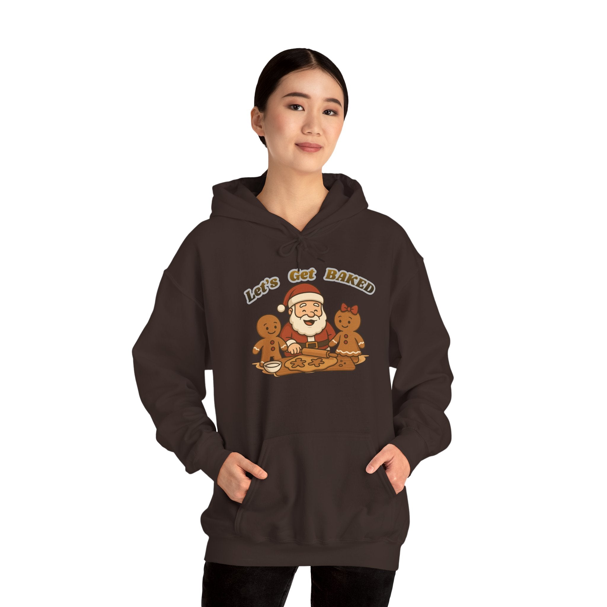 Adult Themed Santa Baking Hoodie — 'Let’s Get Baked' Christmas Attire