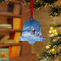 Bell Metal Ornament — Santa in Snowy Mountain Scene Christmas Decoration