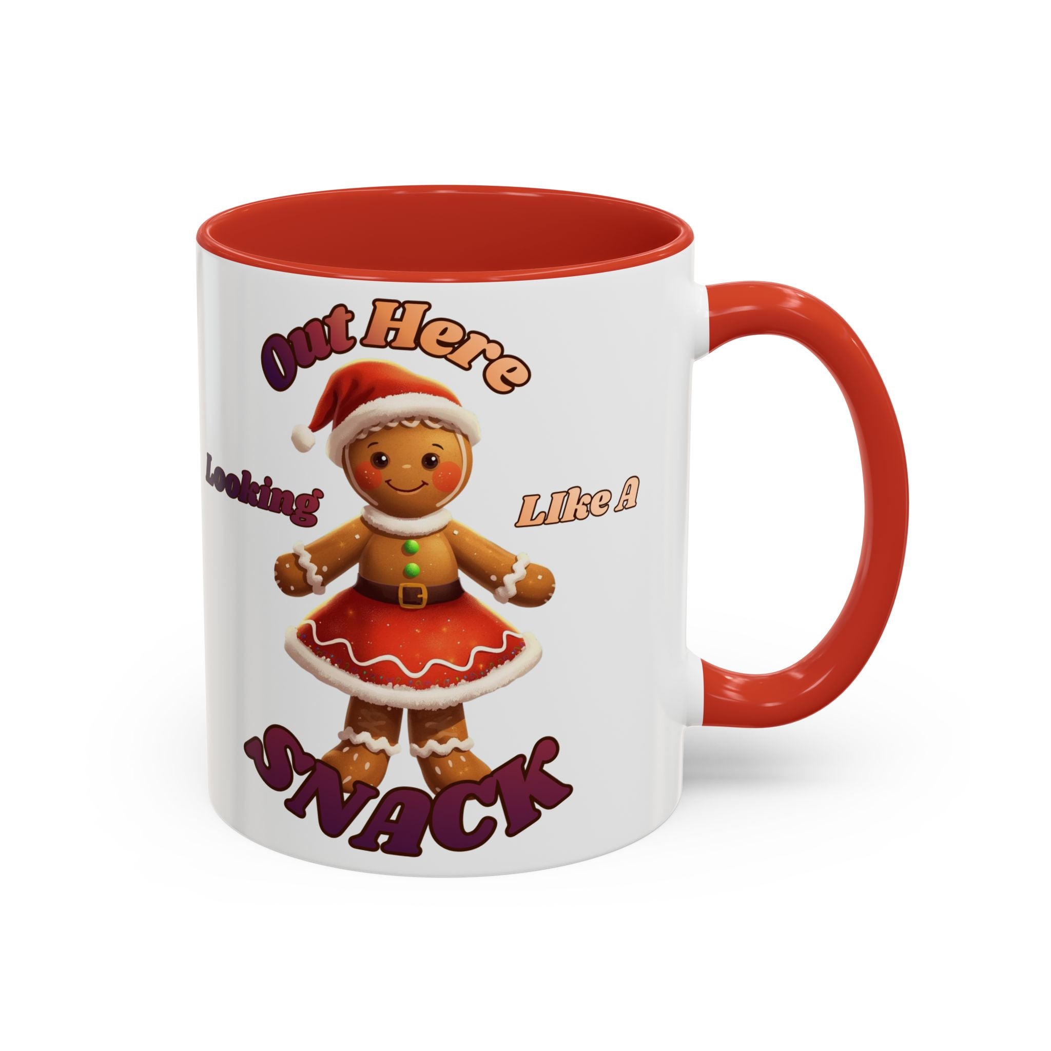 Festive Gingerbread Holiday Gift (11/15 oz) - 'Out Here Looking Like A Snack' Coffee Mug