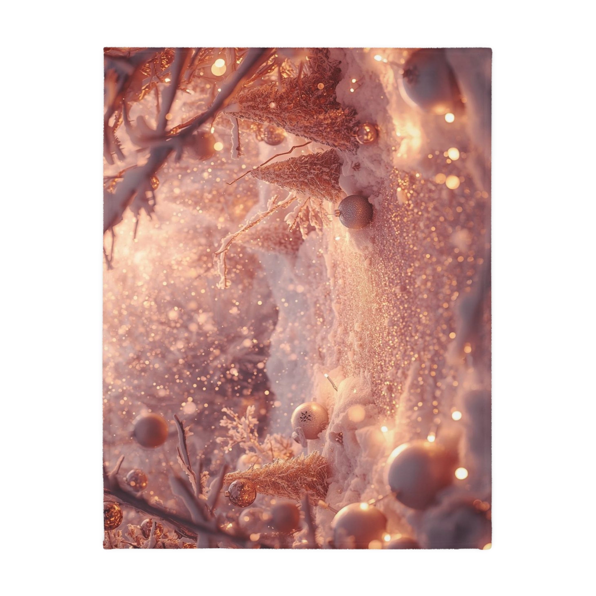 Winter Wonderland Velveteen Blanket — Two-Sided Rose Gold