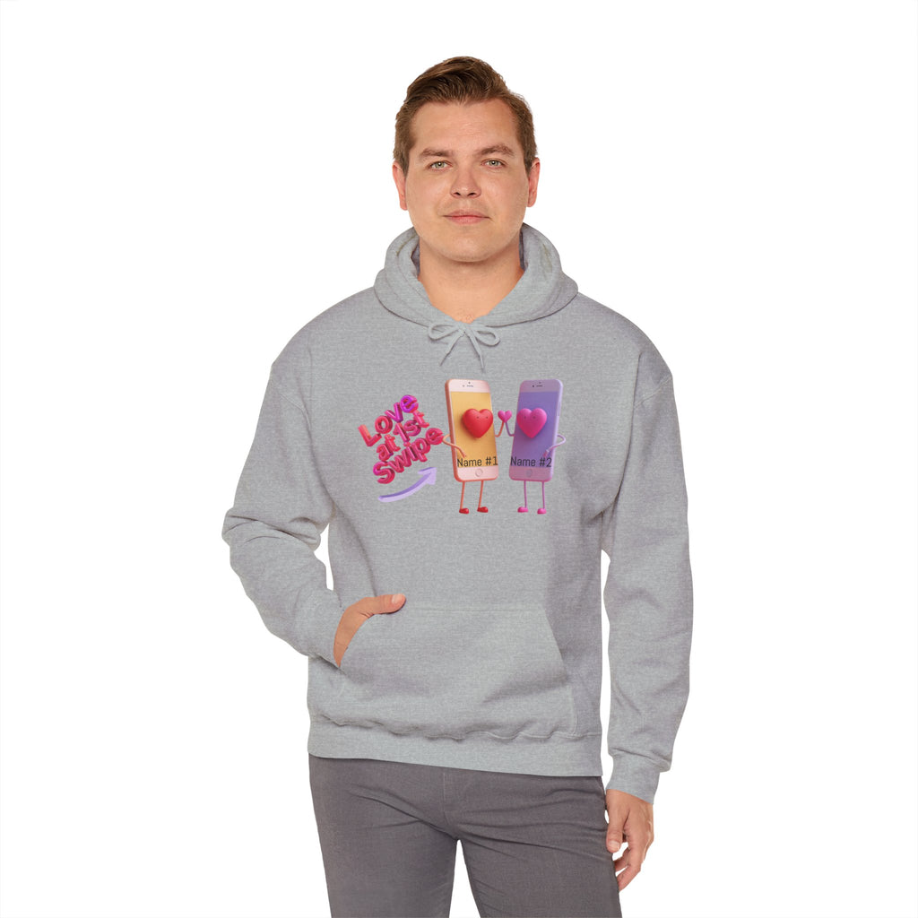 Love at First Swipe Hoodie Personalized Valentine