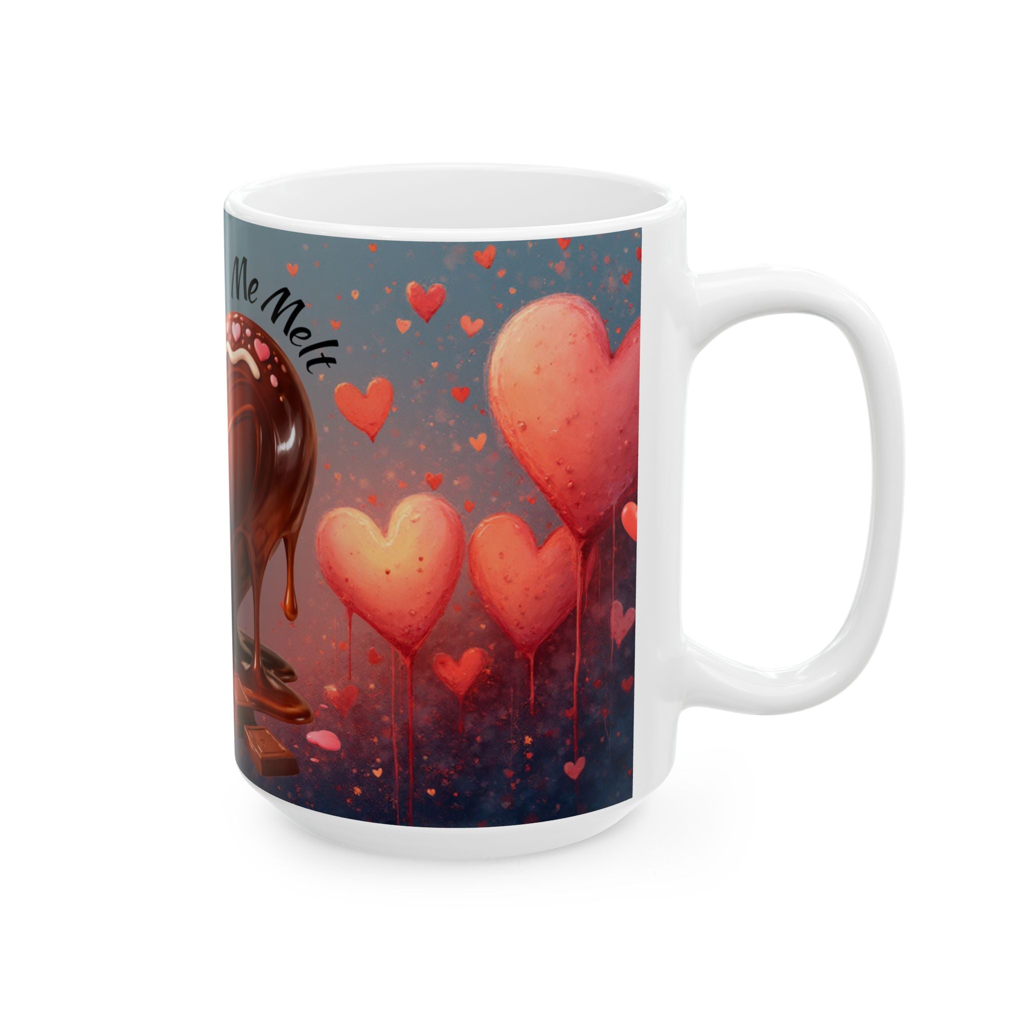 Chocolate Heart Melt design Mug | Ceramic Coffee Cup, Valentine Love