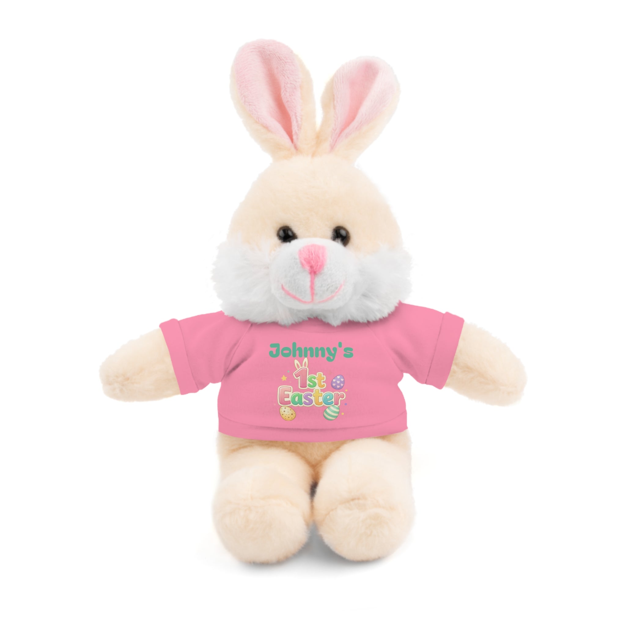 Personalized 1st Easter Plush Bunny with Tee — Custom Baby Easter Gift