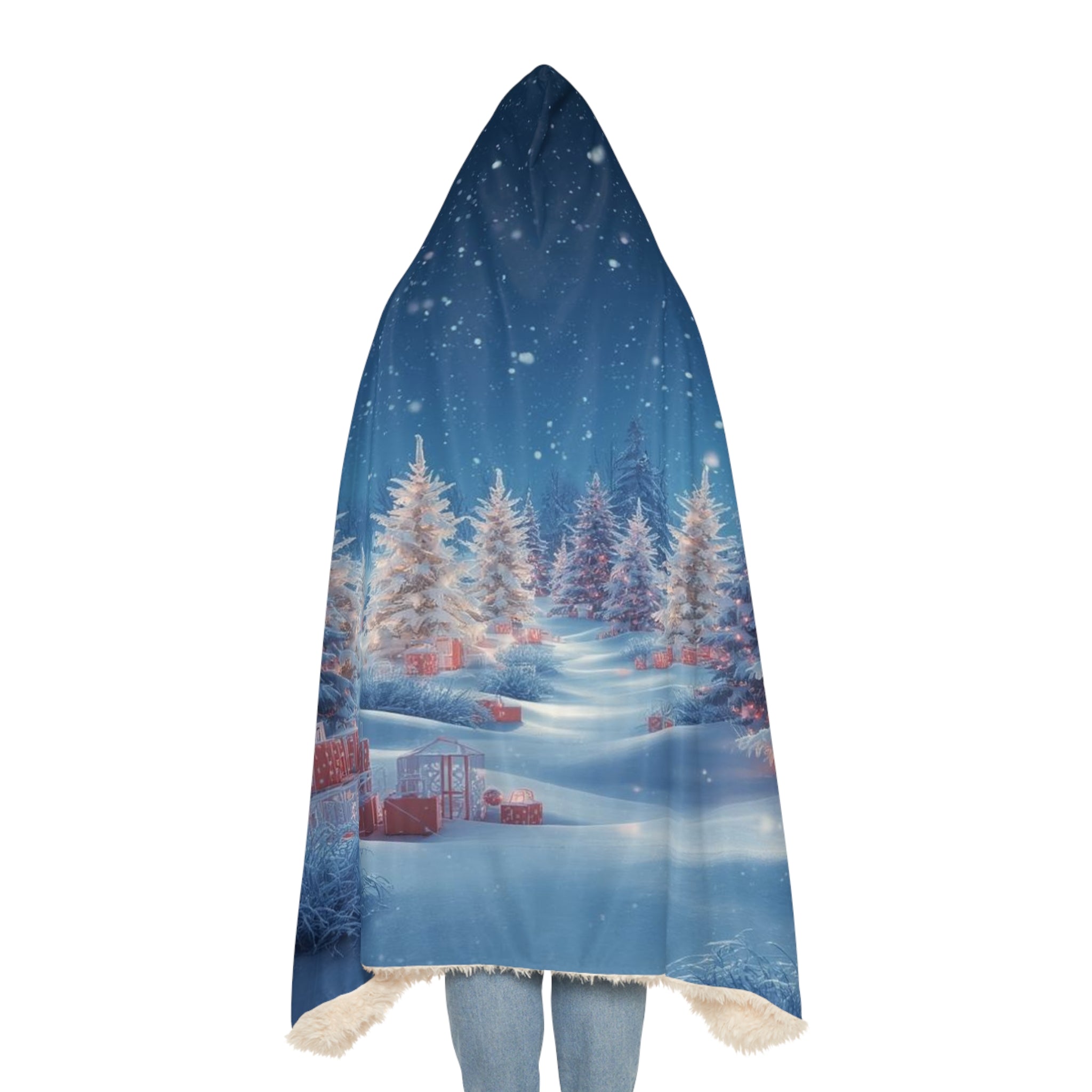 Snuggle Hooded Blanket – Snowy Winter Wonderland Throw