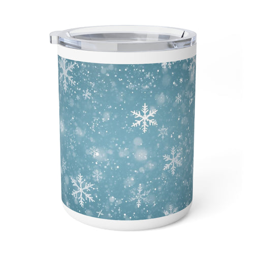 10oz Insulated Coffee Mug - Snowflake Winter