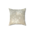 Snowflake Glow Square Pillow — Winter Holiday Decorative Throw Pillow