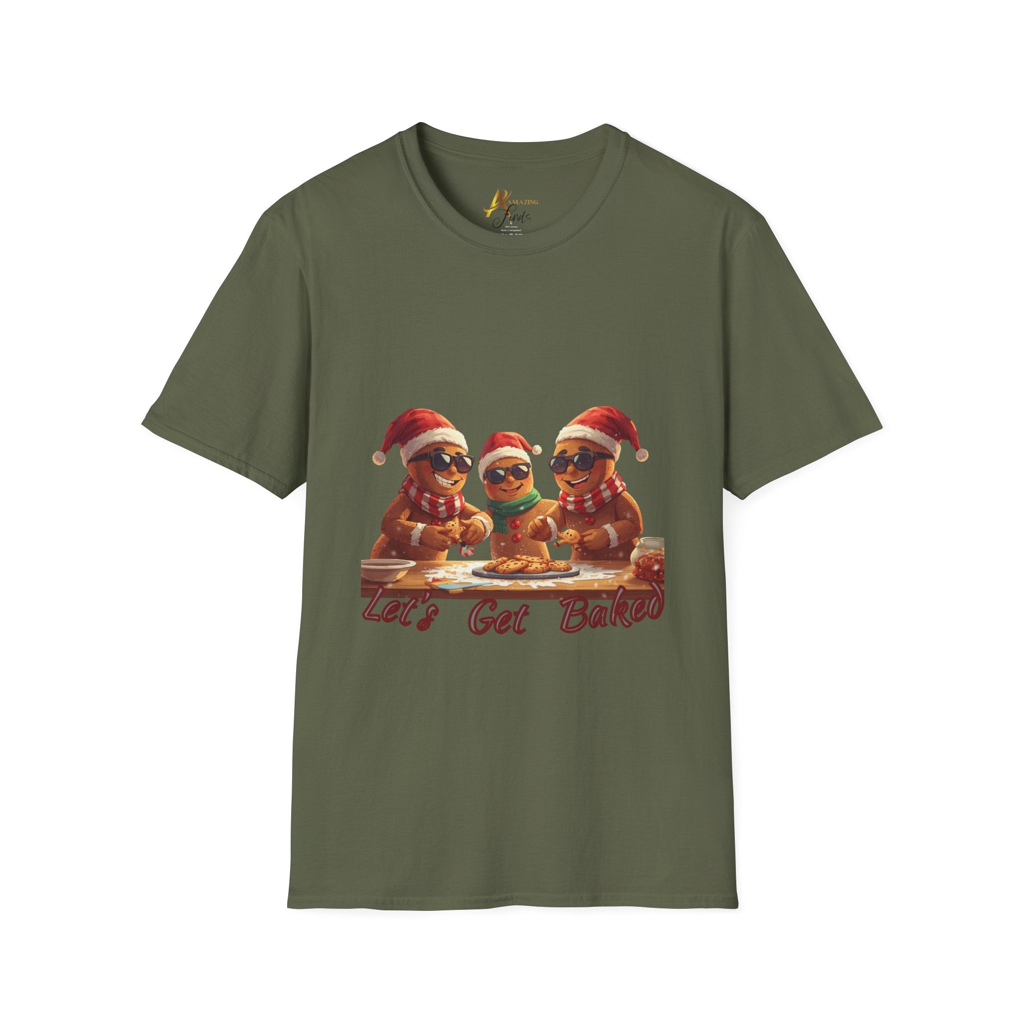 Adult Themed Gingerbread Men T-Shirt – 'Let's Get Baked' Christmas Attire