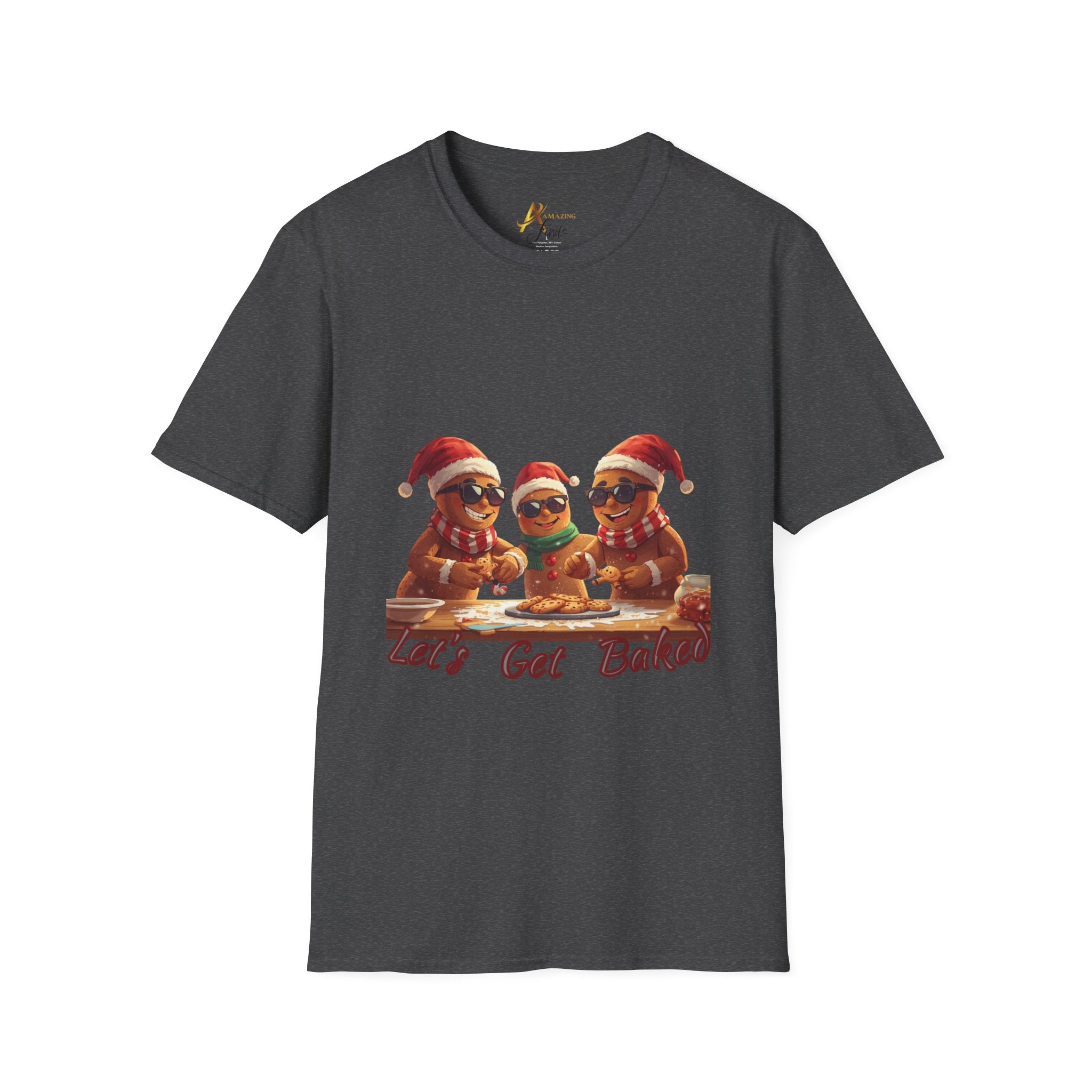Adult Themed Gingerbread Men T-Shirt – 'Let's Get Baked' Christmas Attire