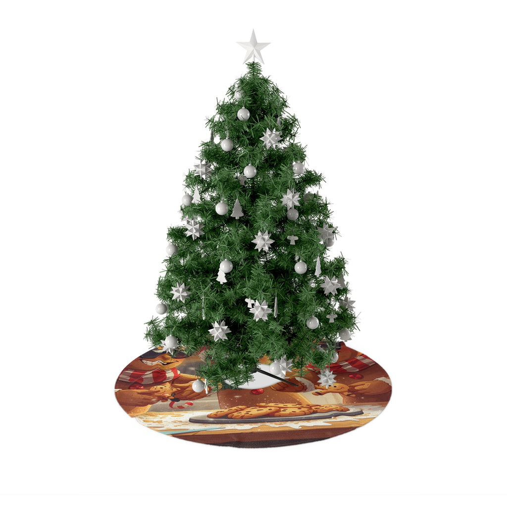 Gingerbread Cookie Party Christmas Tree Skirt