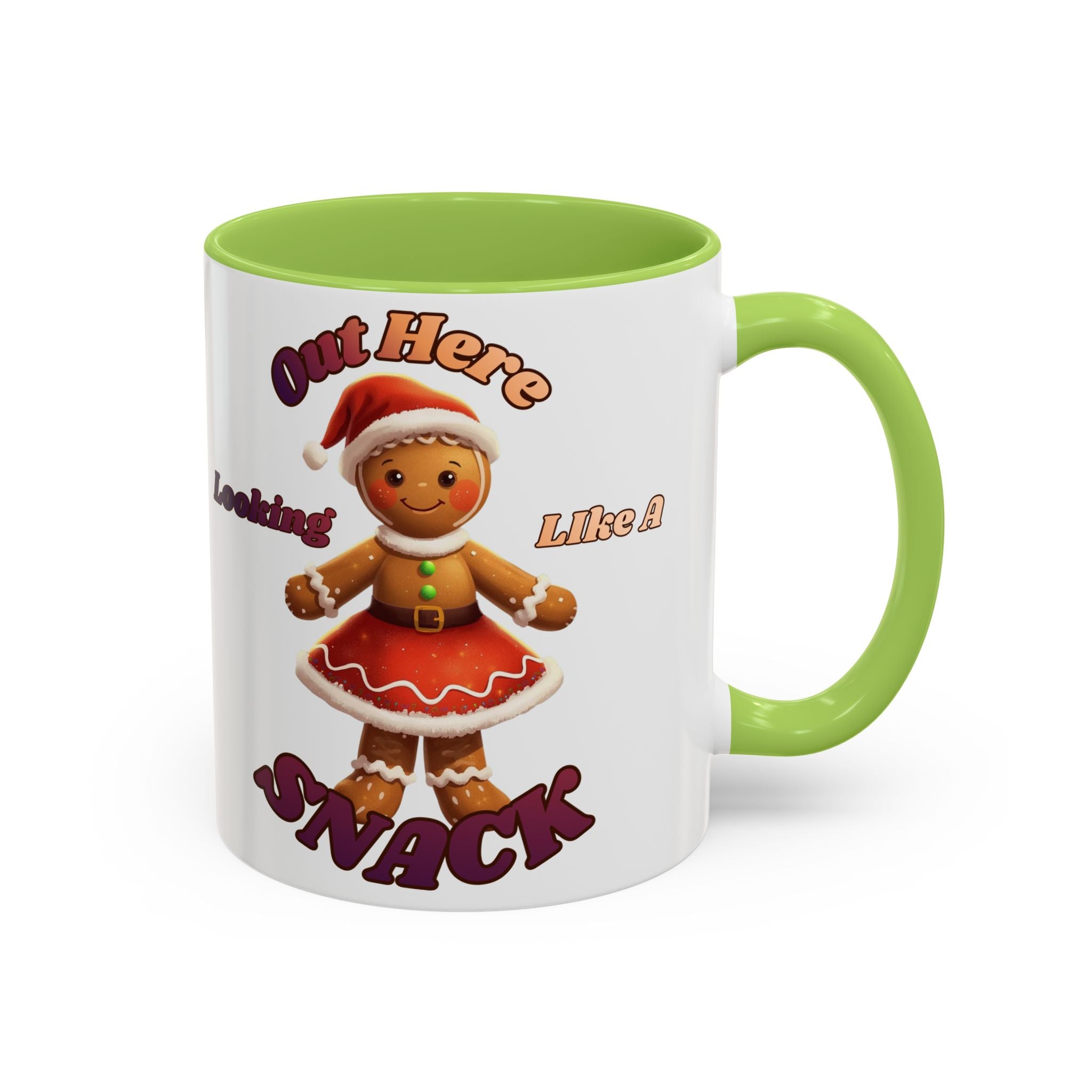 Festive Gingerbread Holiday Gift (11/15 oz) - 'Out Here Looking Like A Snack' Coffee Mug