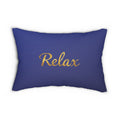Relax Lumbar Pillow — Navy & Gold Decorative Accent Pillow for Living Room, Bedroom, Spa