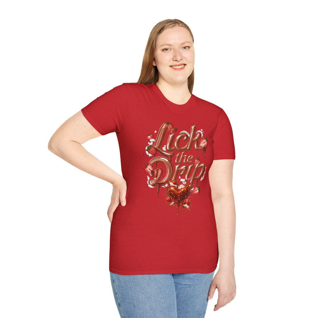 Strawberry Dripping Heart Splash T-Shirt | Valentine Shirt